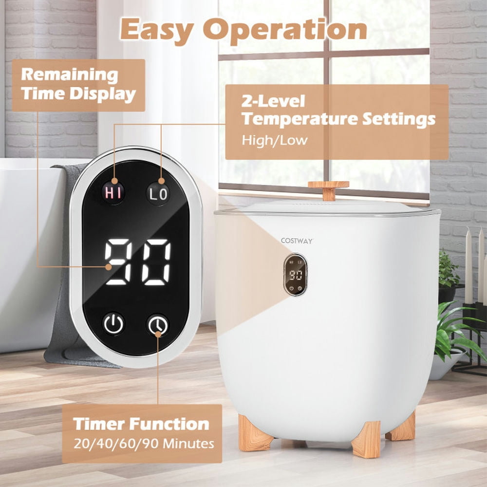 Kadyn Towel Warmer Bucket with Auto Shut Off and 2 Temperature Settings (White, 25L) 4dbo3