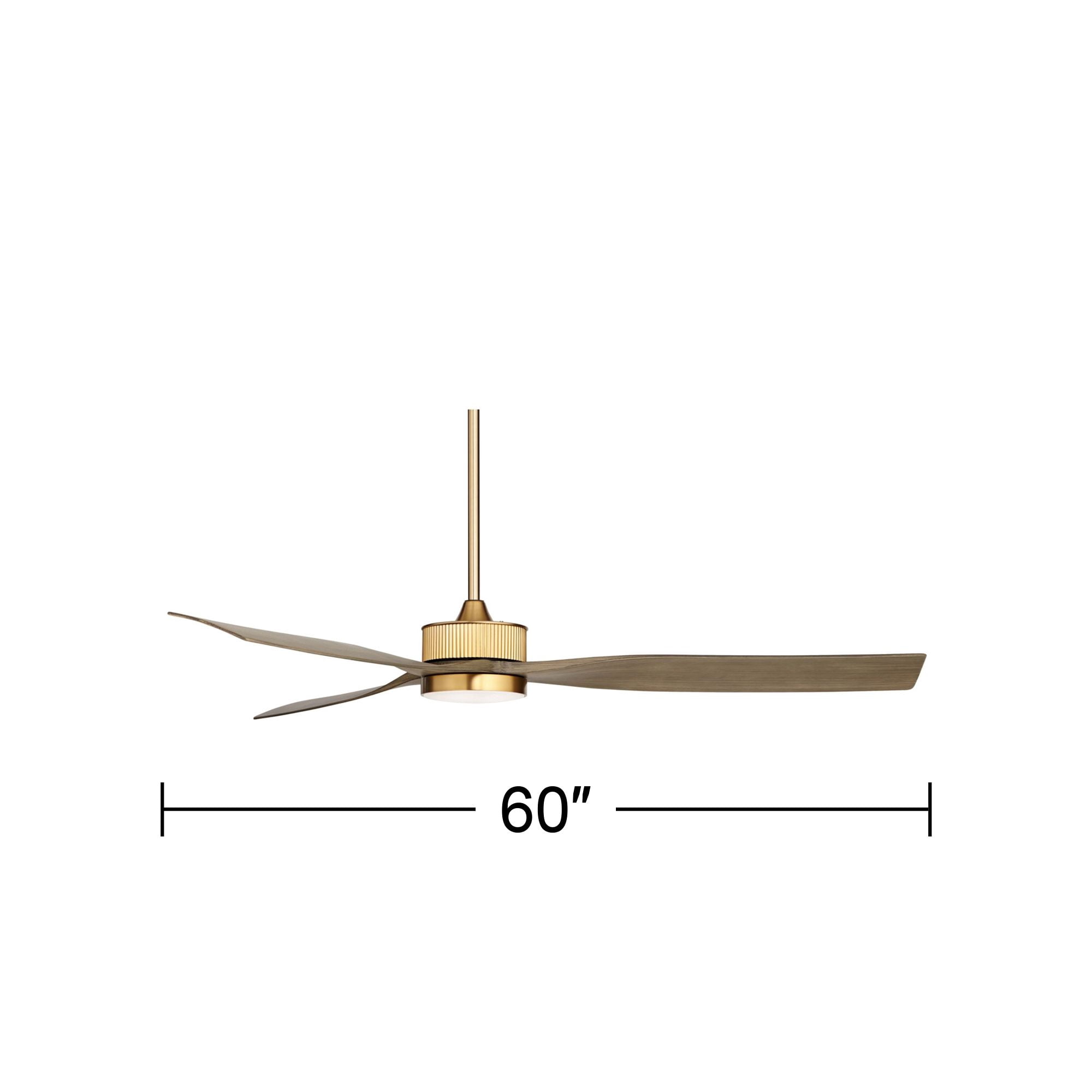 Casa Vieja Montage Modern Indoor Outdoor Ceiling Fan with Dimmable LED Light and Remote Control (Warm Brass, 60 in) o0wwv