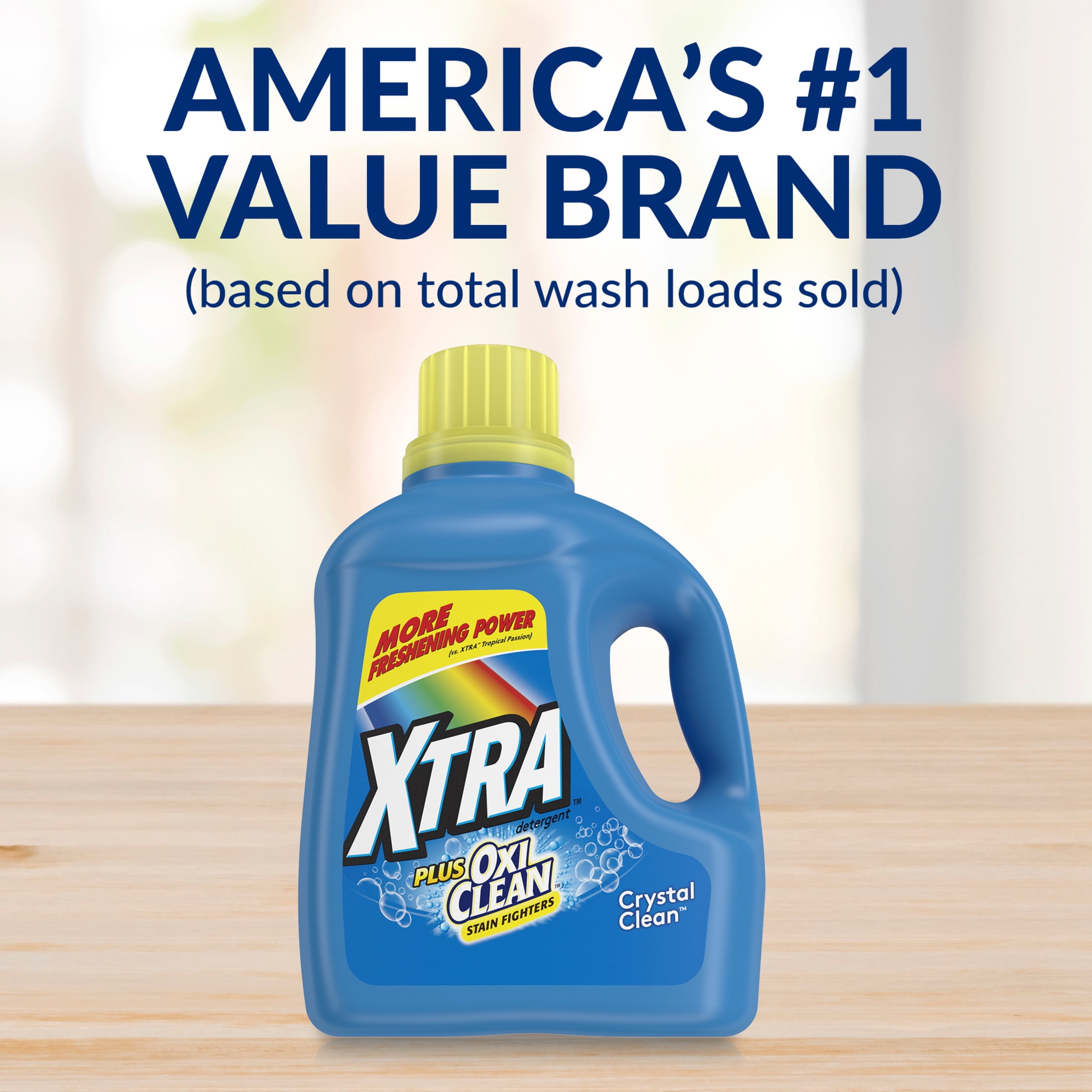 Xtra Plus OxiClean Liquid Laundry Detergent, Deep Cleaning Formula, Crystal Clean Scent (203.1 fl oz) mt61b