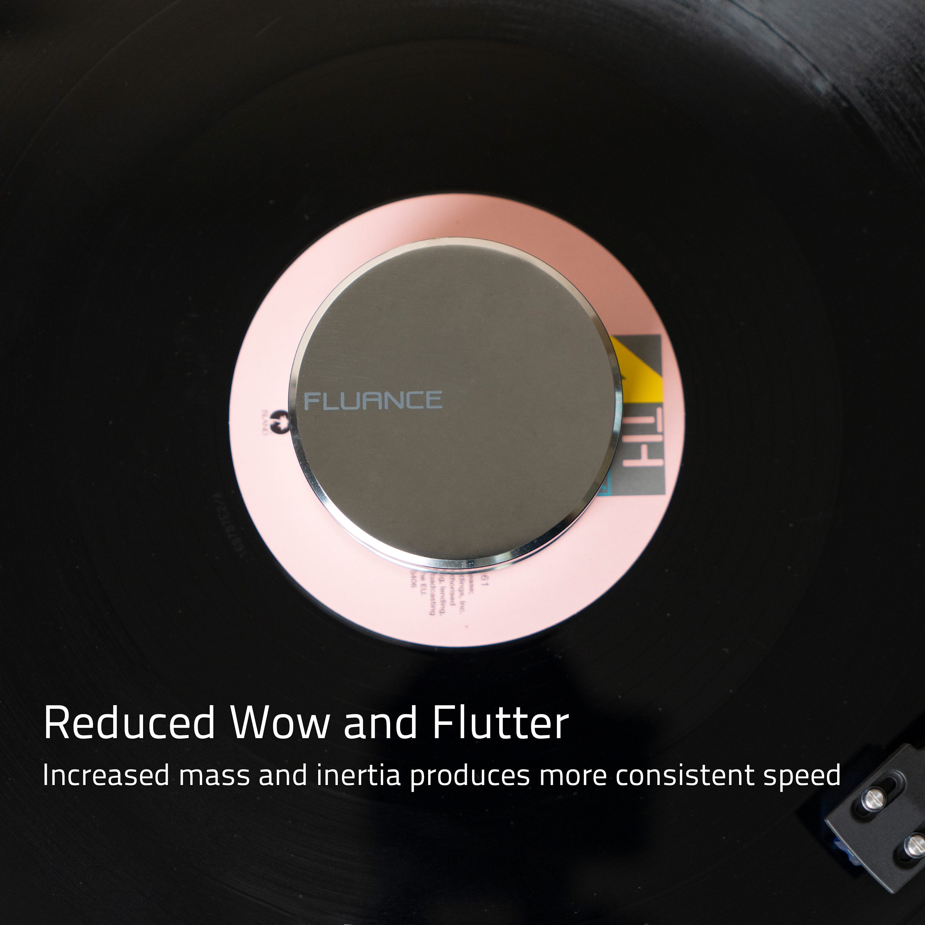Fluance High Density Frosted Acrylic Platter and Steel Record Stabilizer for Reference Turntables (Black, 26.8 oz) np2cc