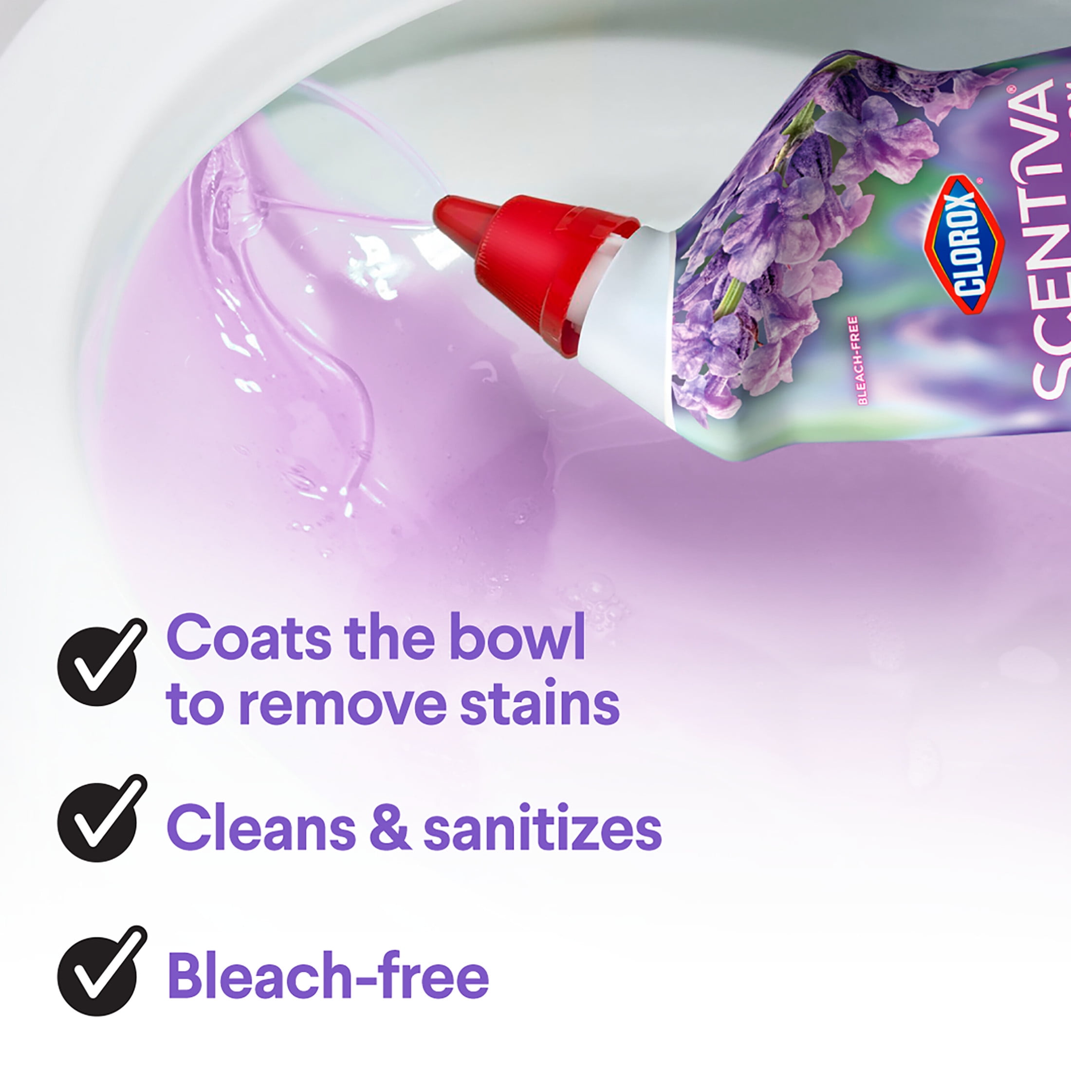 Clorox Scentiva Toilet Bowl Cleaning Gel, Lavender and Jasmine Scent (24 fl oz) drgoe