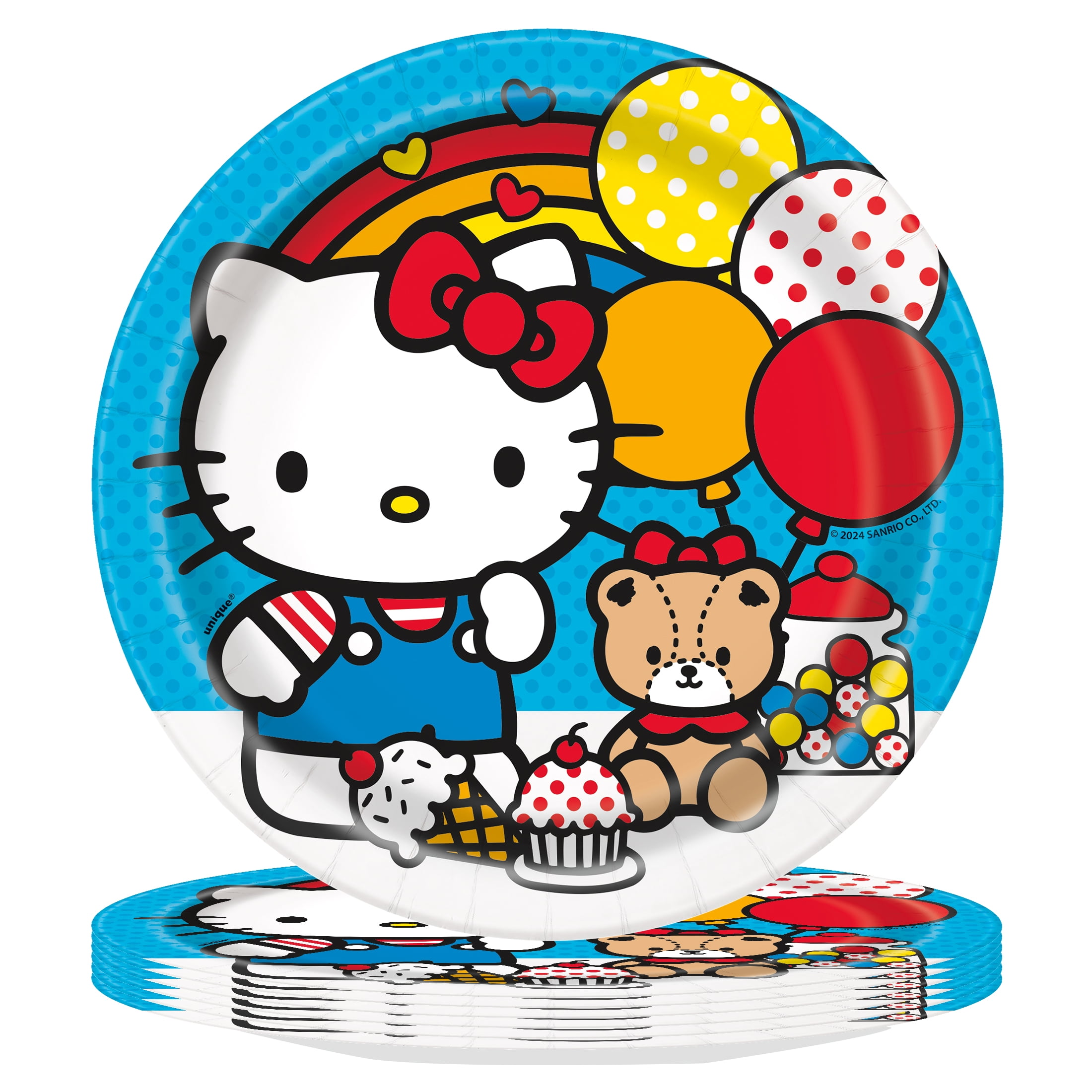 Hello Kitty and Friends Round Dessert Plates (7 in, 8 ct) 9f69p