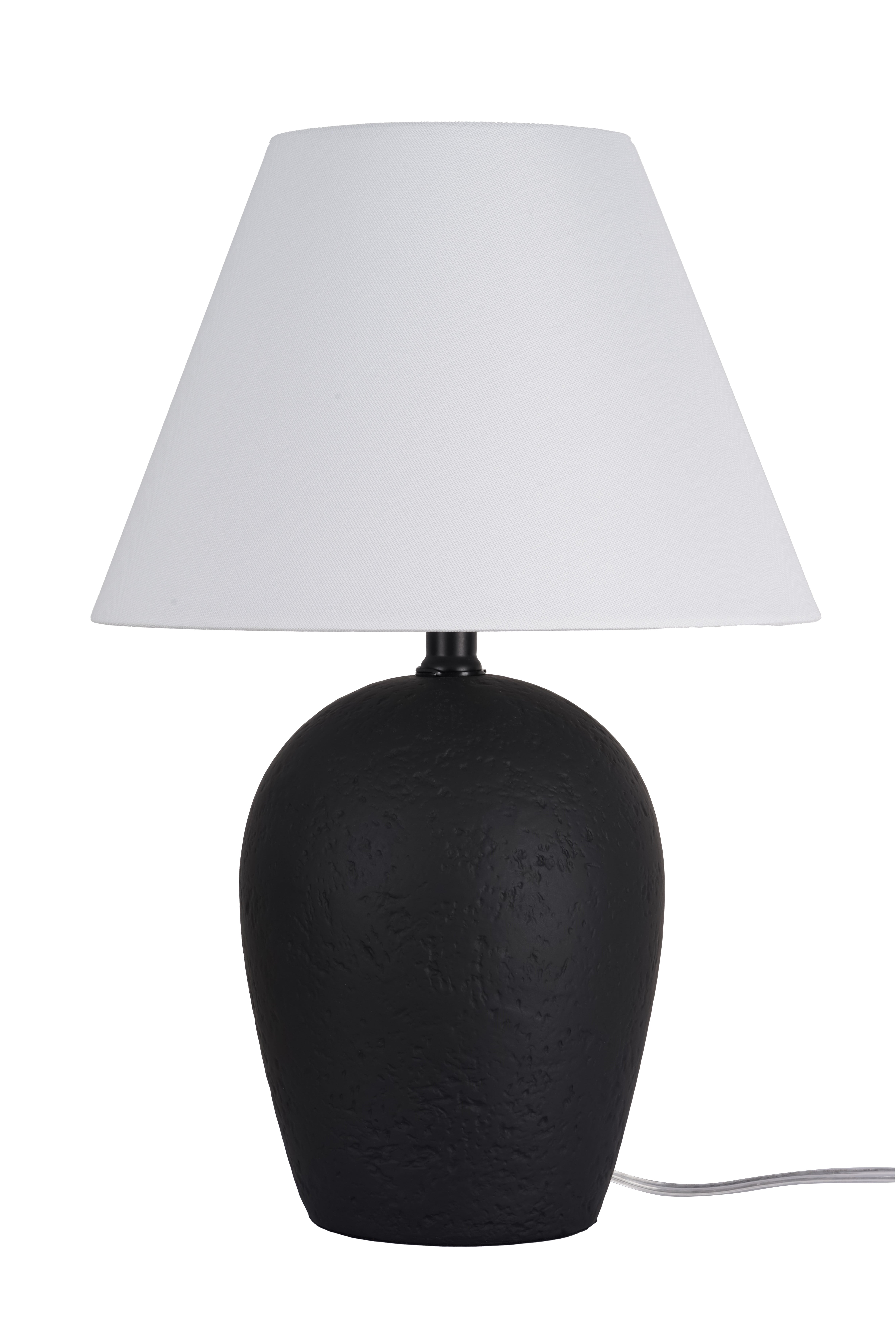 Better Homes & Gardens Ceramic Urn Table Lamp, Matte Black Finish, with White Linen Shade (18 in) ky2zm