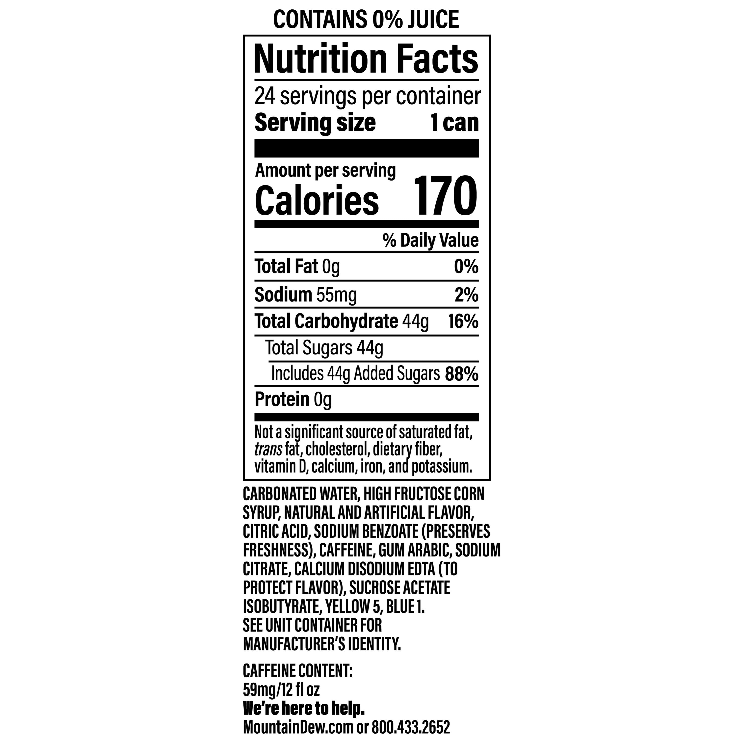 Mountain Dew Baja Blast Tropical Lime Soda, Refreshing Citrus Flavor (24 Pack, 12 fl oz) dfc4e - Image 8