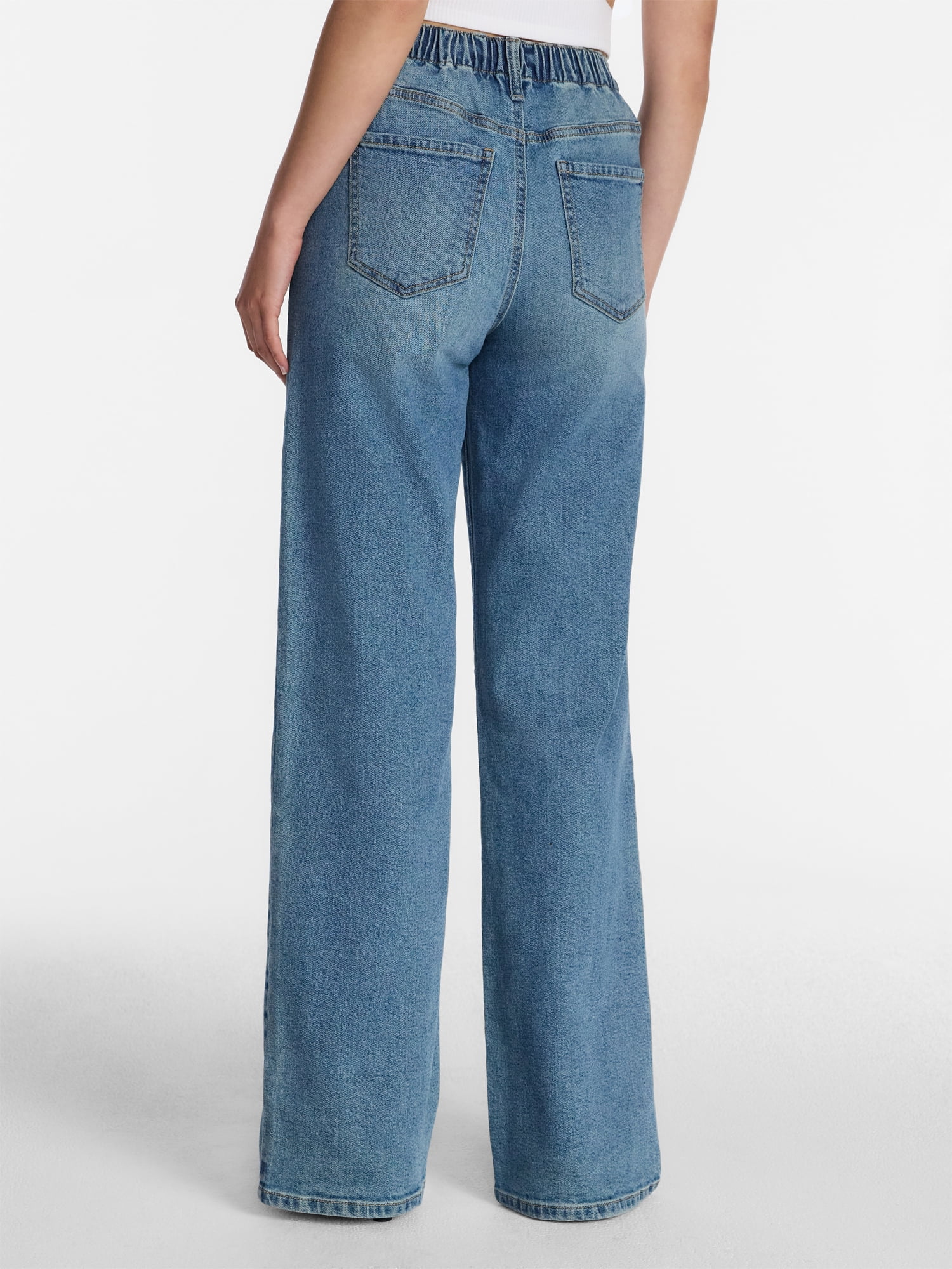 No Boundaries High Rise Baggy Wide Leg Jeans (Grey, XXS) j2ix7