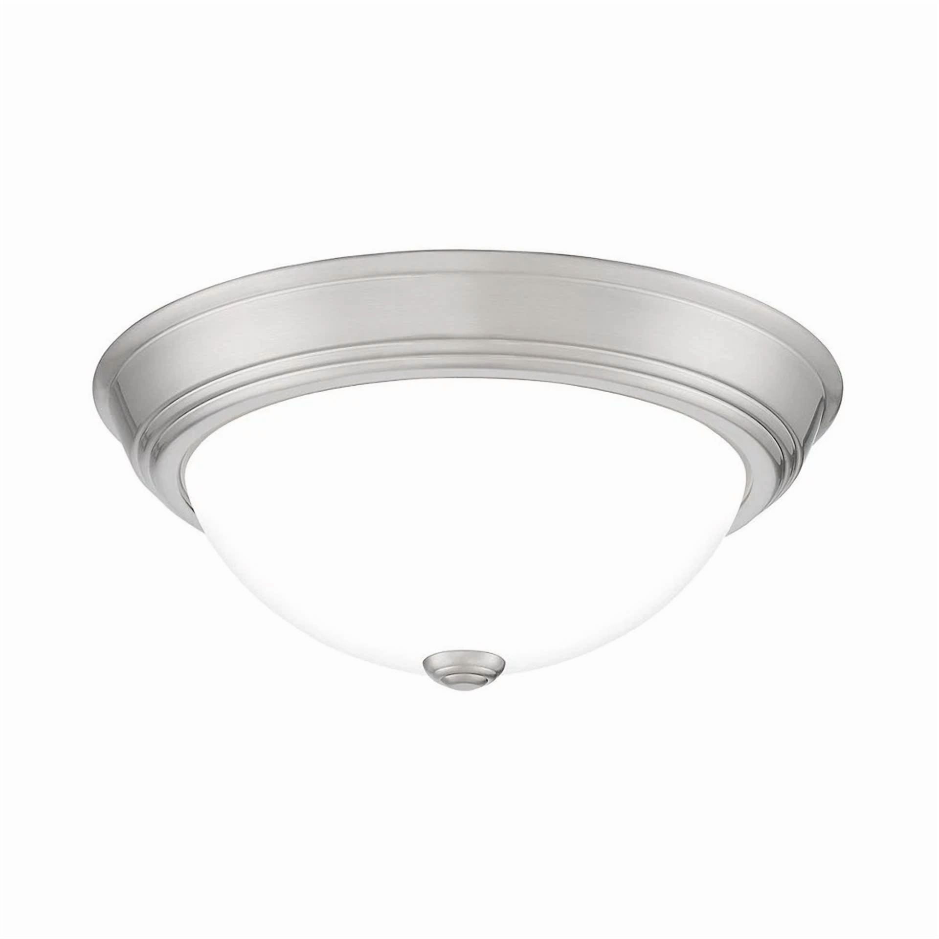 Knack Erwin 2-Light Flush Mount Ceiling Fixture (Brushed Nickel, 13 in) mjemn