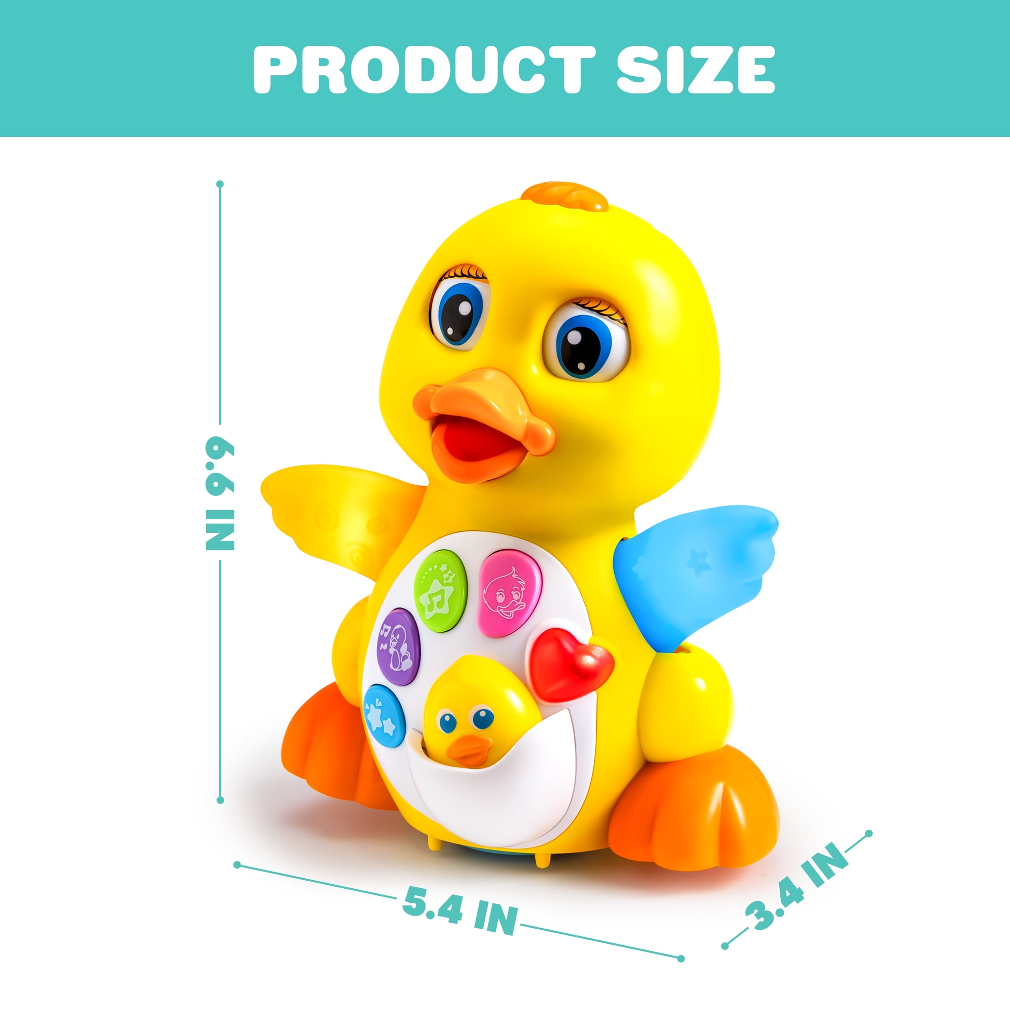 Joyfy Musical Dancing Walking Duck Toy for Toddlers, Interactive Learning Toy with Lights and Sounds (Yellow, 1 Count) se3ps