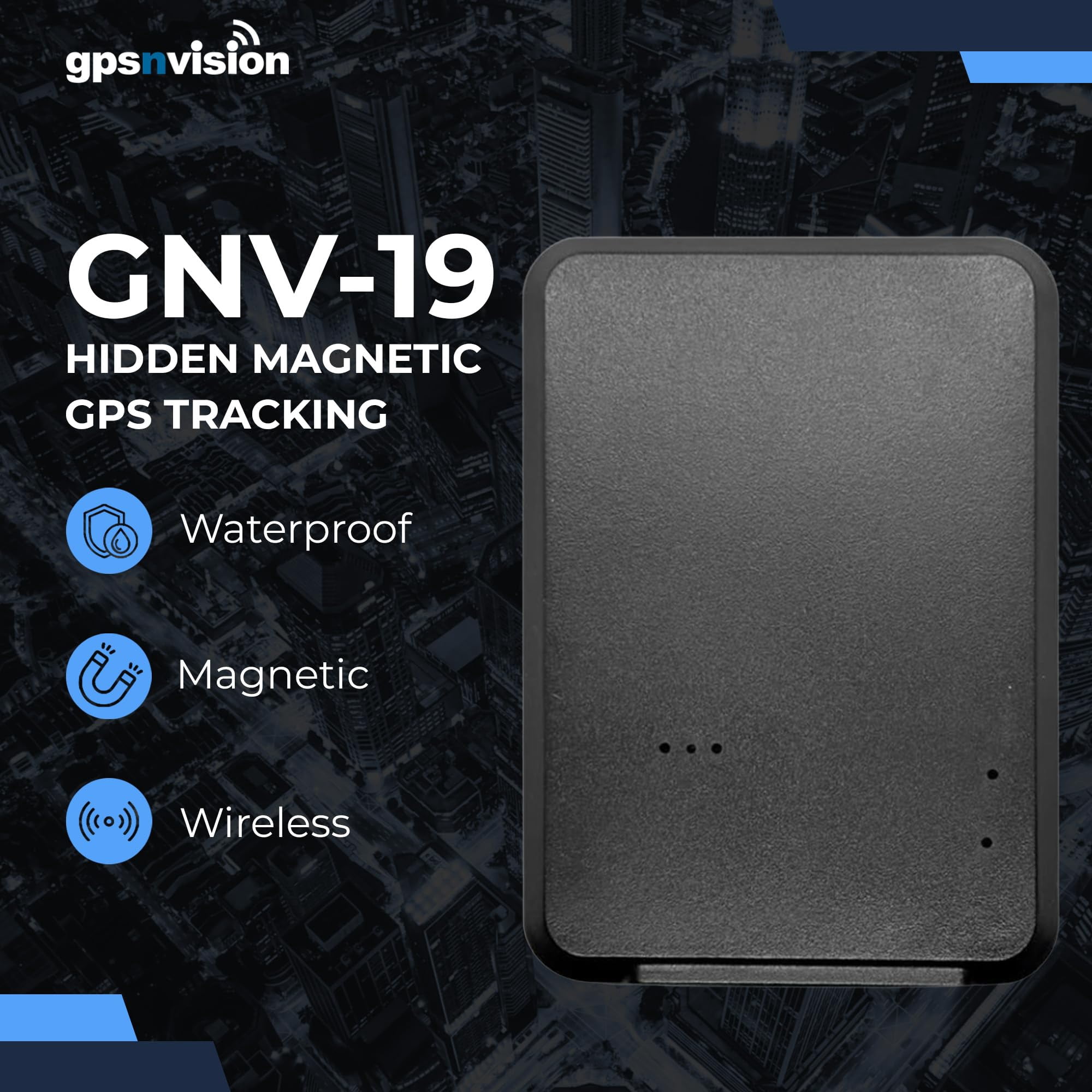GPSnVision Magnetic Real-Time GPS Tracker for Vehicles (Black, 0.1 oz) sbwvi