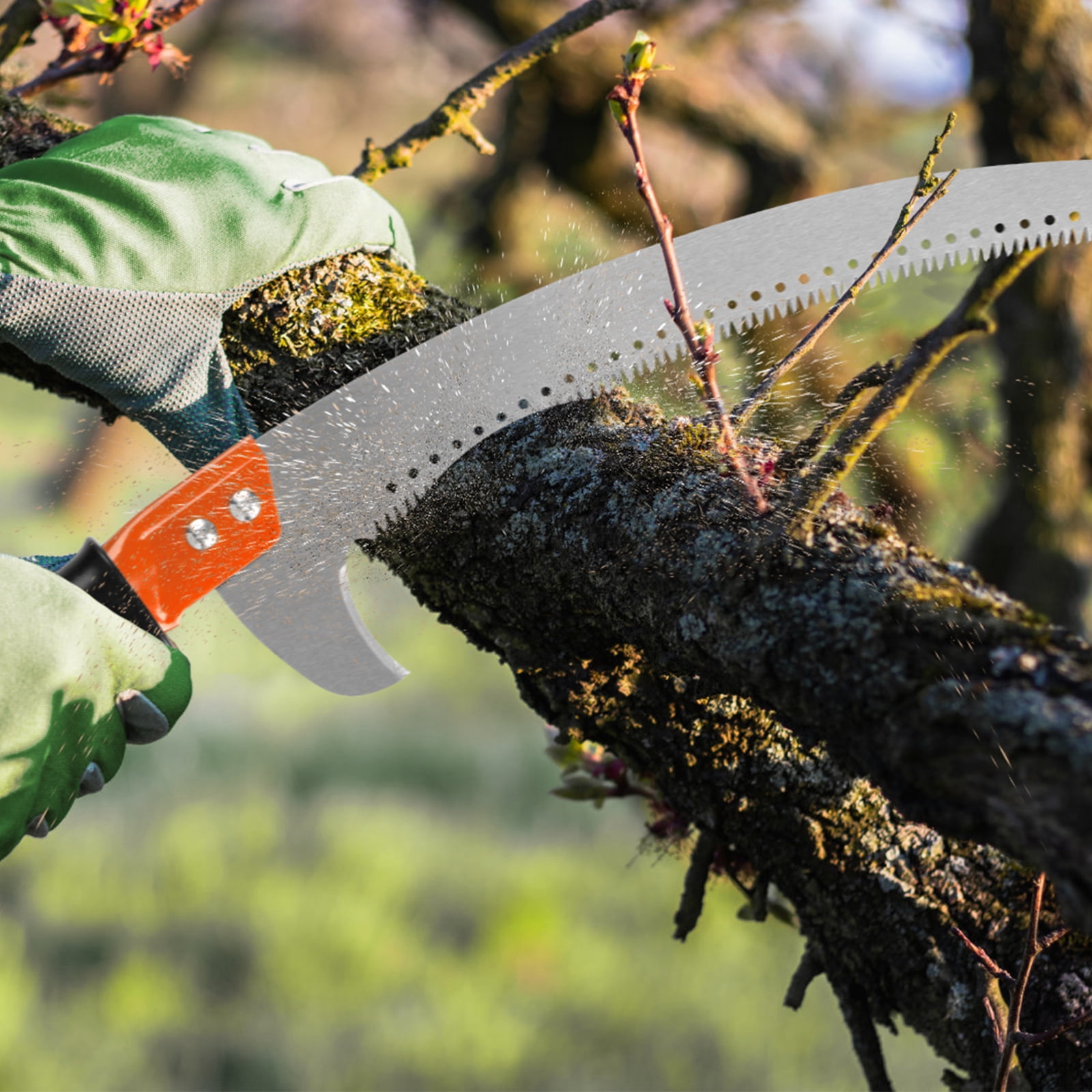 Walensee Pole Saw for Tree Trimming, Manual Stainless Steel Extension Pole with Sharp Mn Steel Blade (9 ft) hh54s