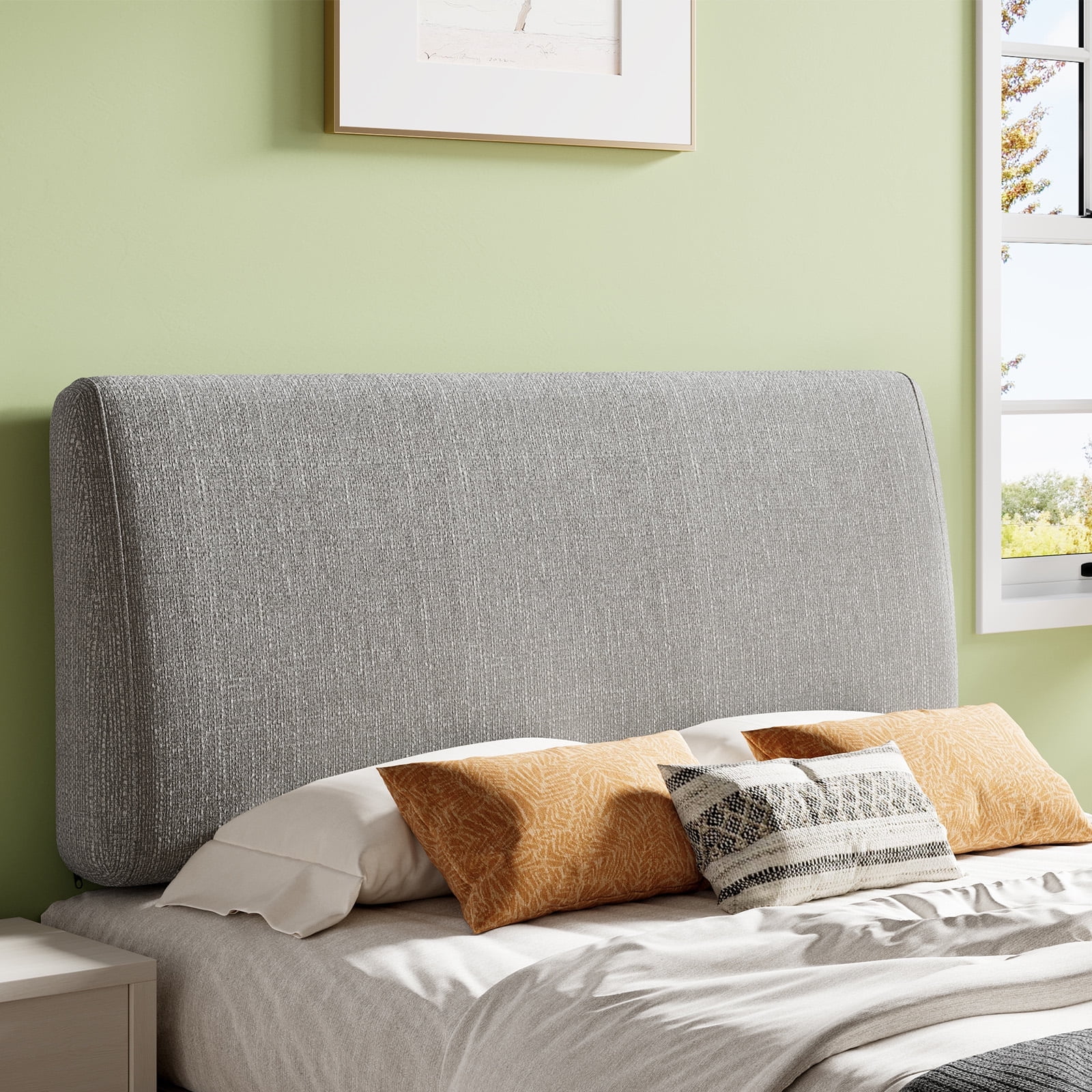 Pinmoco Upholstered Foam Headboard for Queen Bed, Ergonomic Adjustable Height Fabric Backrest (Gray, 60 in) tj48w - Image 8