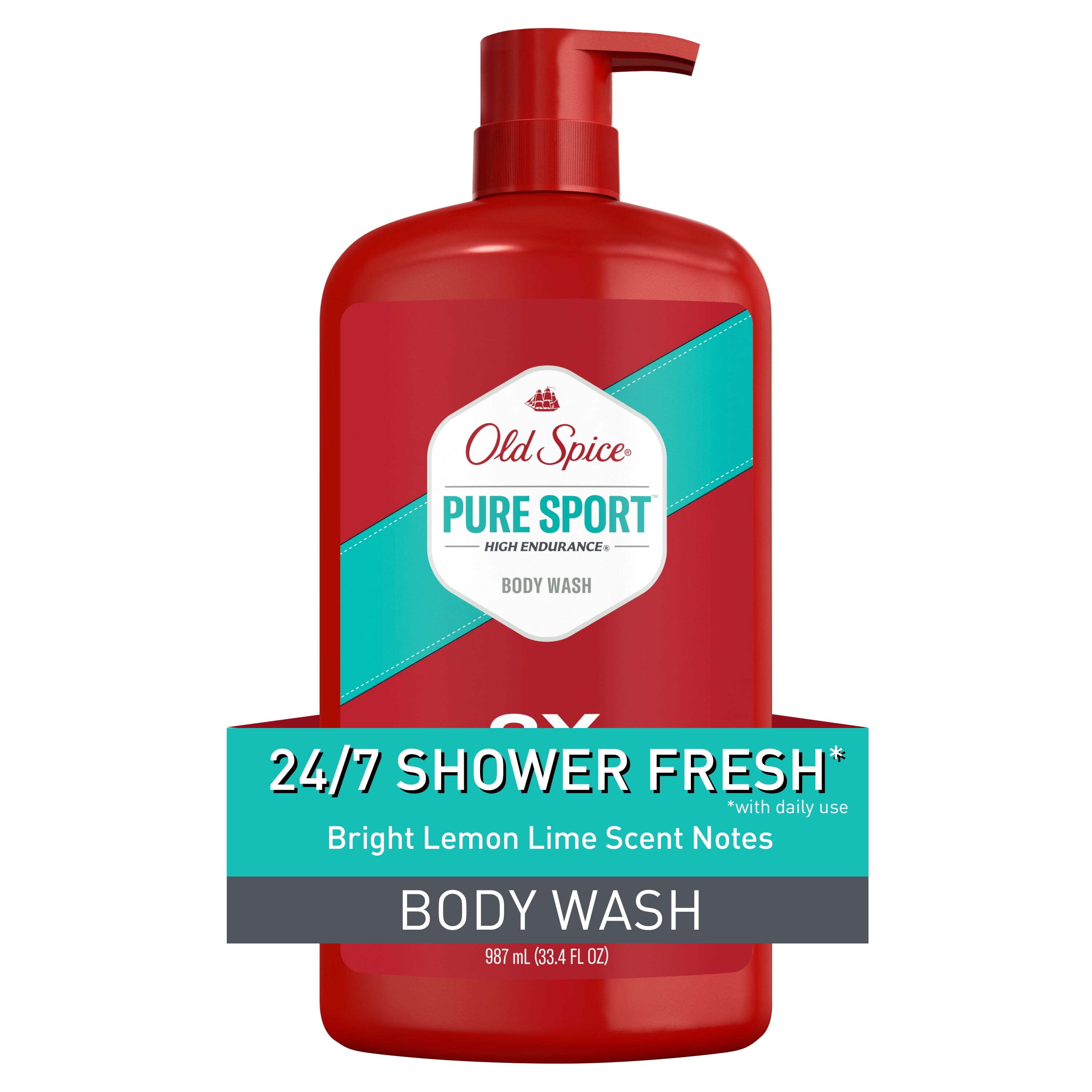 Old Spice High Endurance Body Wash for Men, Pure Sport Scent, Long-Lasting Freshness (33.4 fl oz) mz4tz