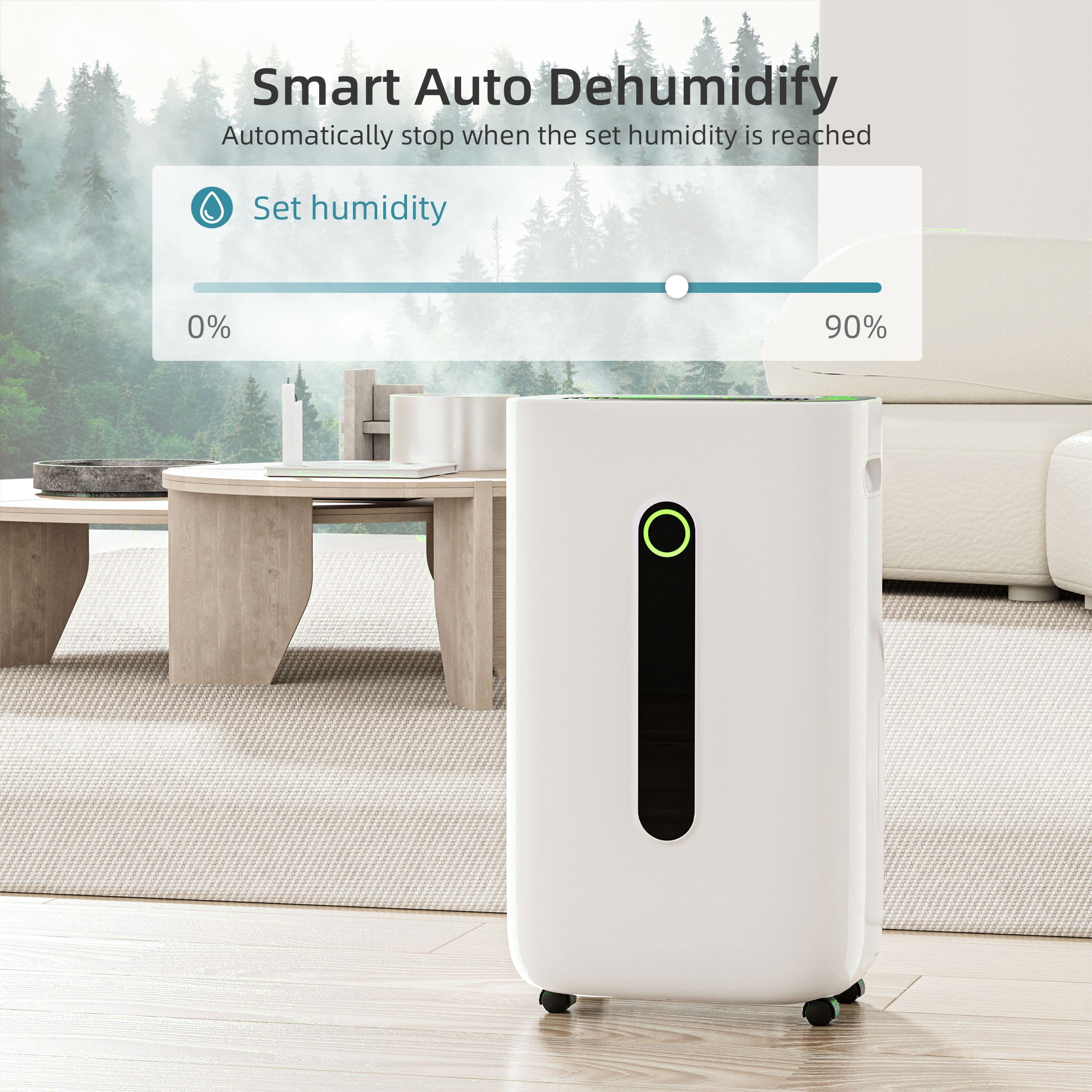Rocyis Dehumidifier for Home and Basement (1.7 gal, White) uern5