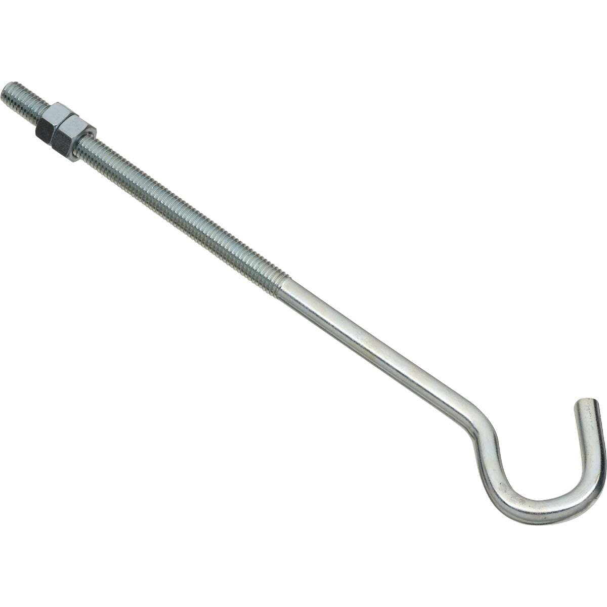 National Hardware Hook Bolt Zinc Plated Steel Heavy-Duty Fastener (Silver, 3/8 in x 10 in) bc6gm