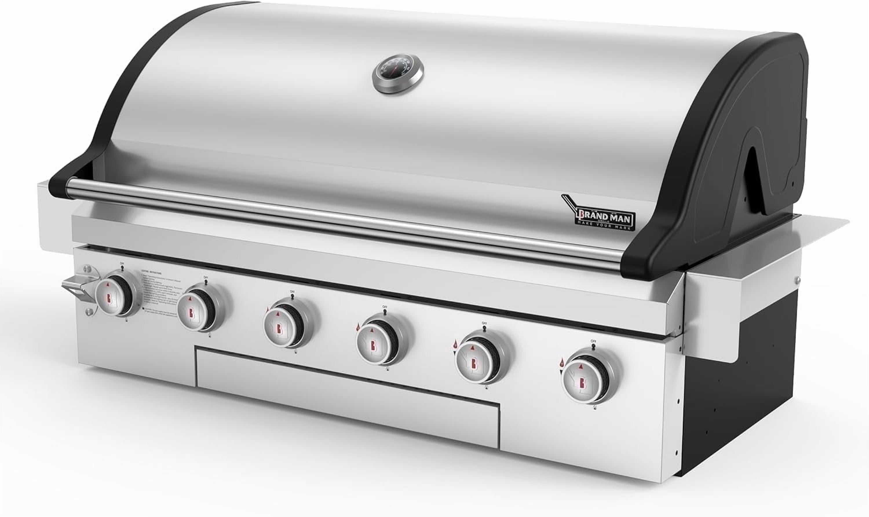 Brand Man Grills 6-Burner Built-In Gas Grill (Silver, 860 sq in) z58fl