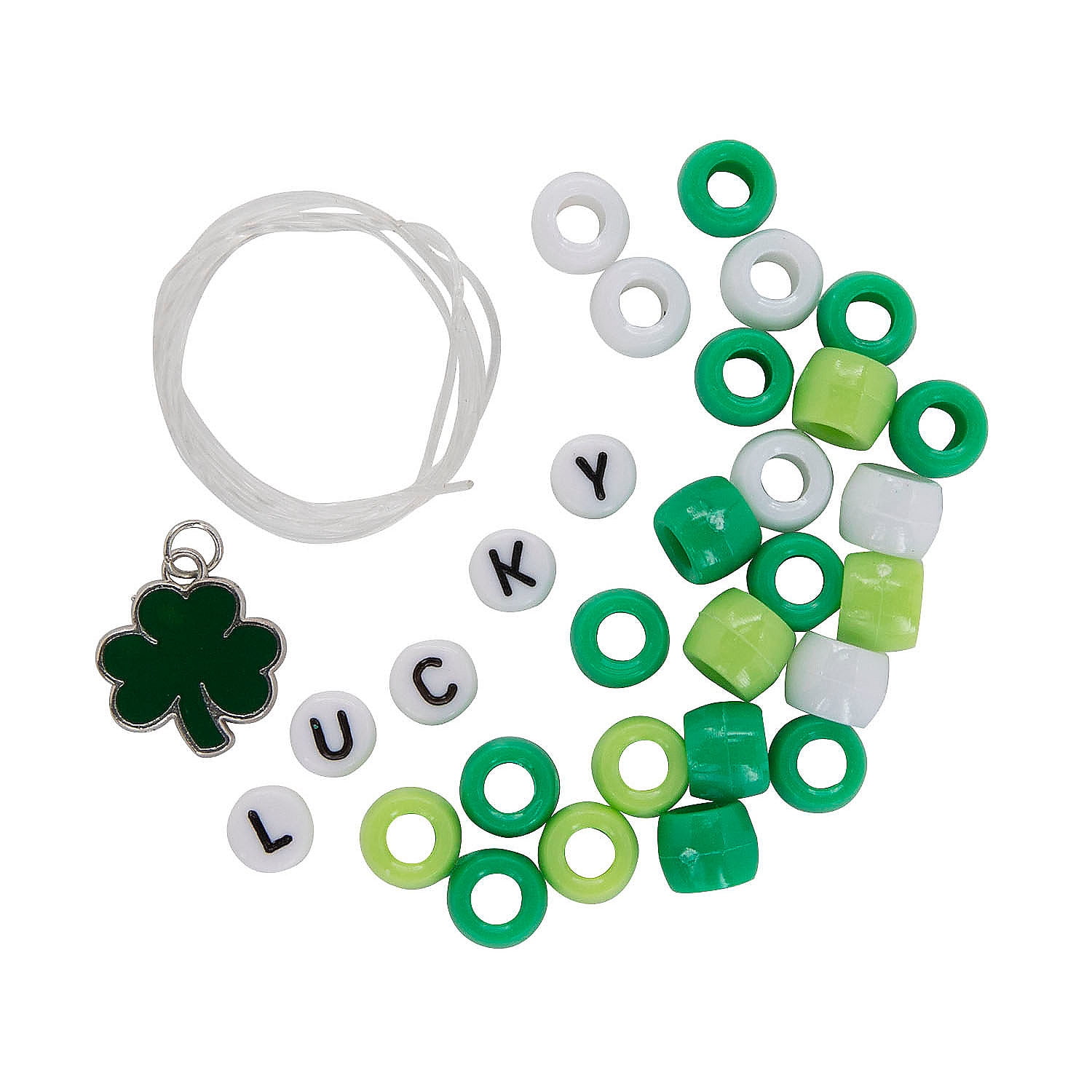 Fun Express St. Patrick’s Day Beaded Bracelet Craft Kit (Green, 12 Pieces) 0e588