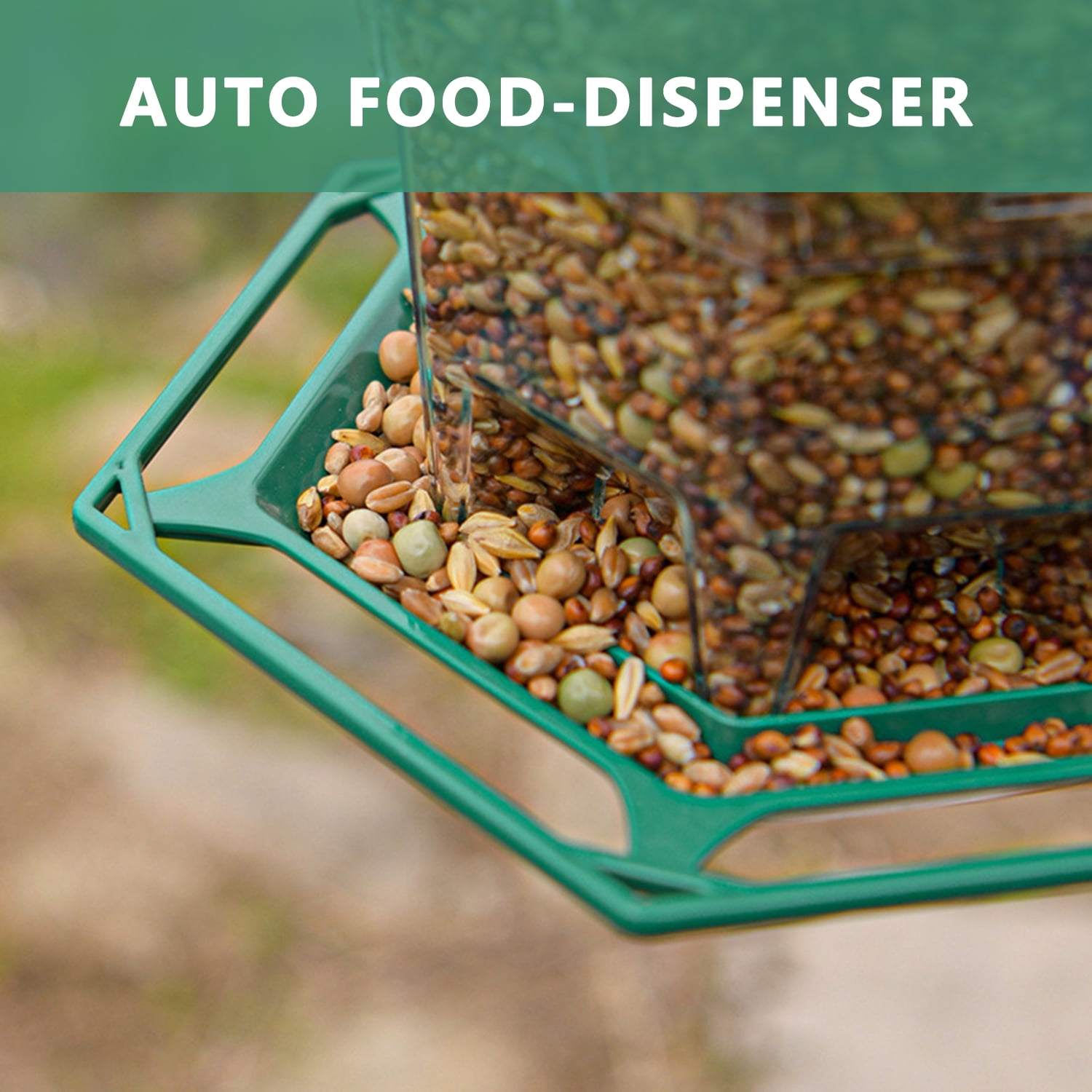 PHANCIR Wild Bird Feeder for Outdoor Hanging, Expandable Heavy-Duty Seed Dispenser with Latch (Green, 2.2 lb Capacity) yjh8w