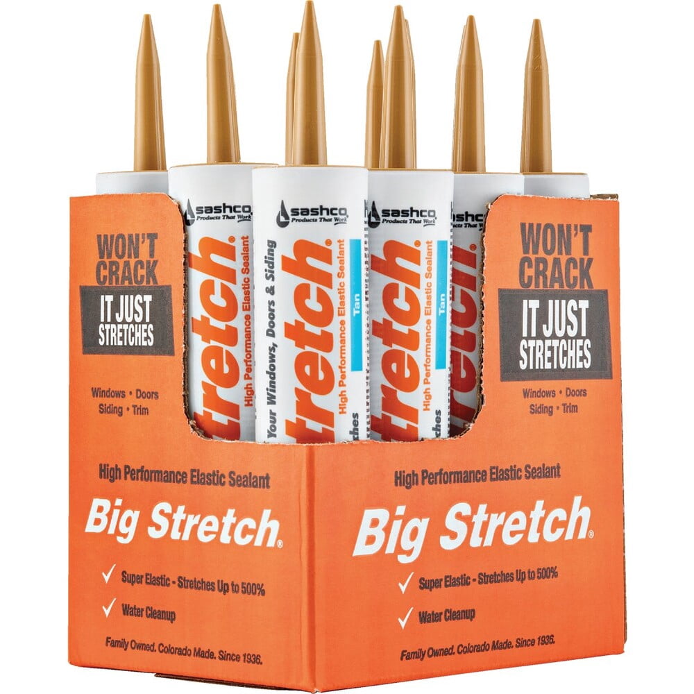 Sashco Big Stretch Acrylic Latex Caulk, Flexible and Crack-Proof Sealant (Tan, 10.5 oz) b2059