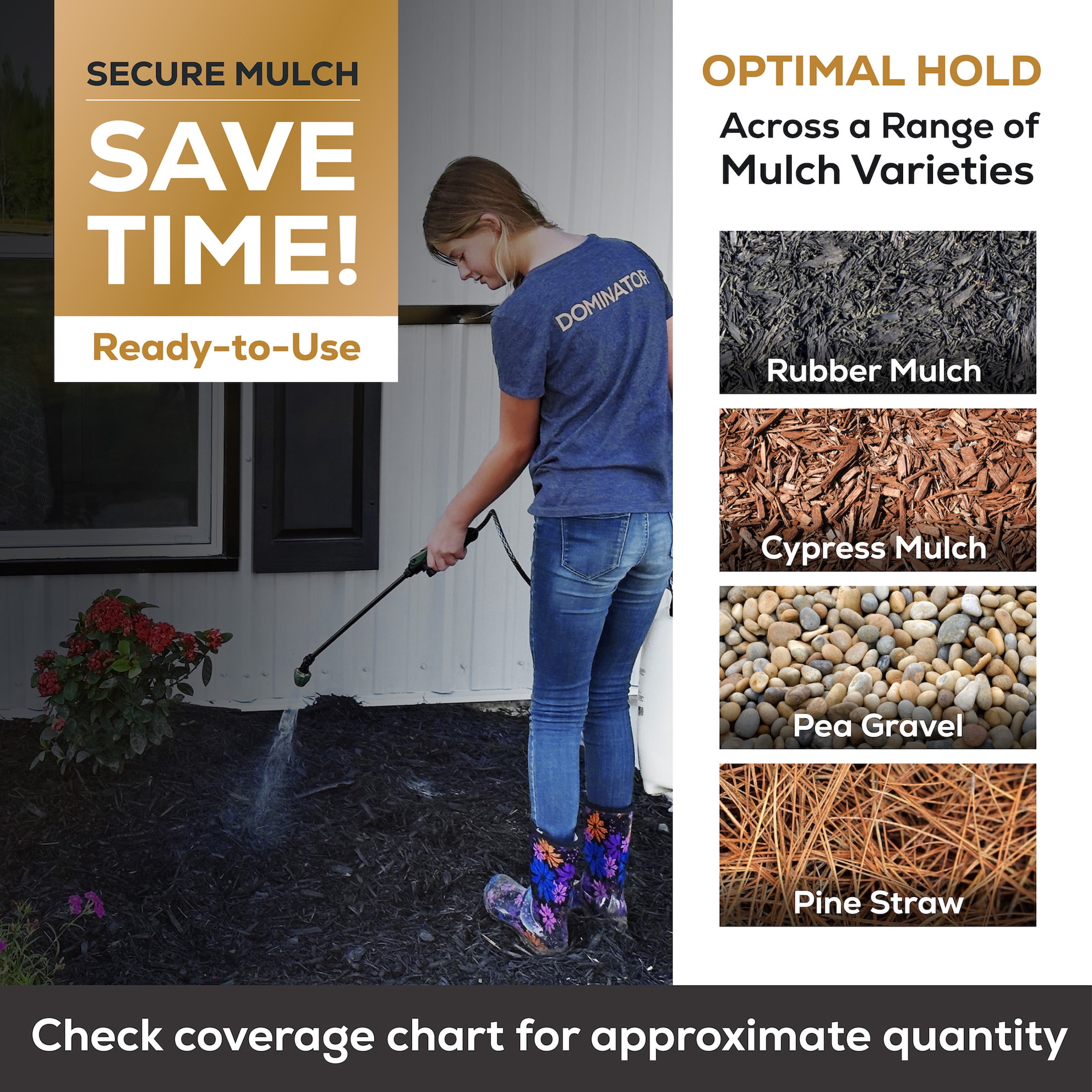 DOMINATOR XL Mulch Anchor and Pea Gravel Stabilizer, Landscape Rock Glue, Weather-Resistant, Fast-Dry (Clear, 128 fl oz) vsuq3