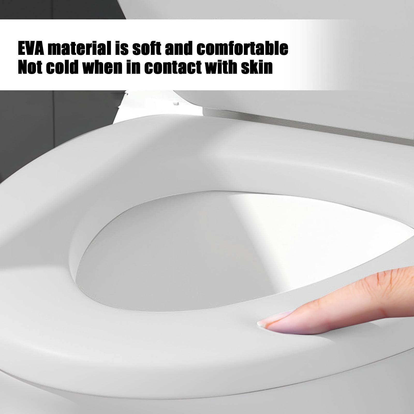 SZBAOAN Elongated Toilet Seat with Soft Vinyl Foam Cushioning (White, 18.11 in x 14.17 in) bohjx