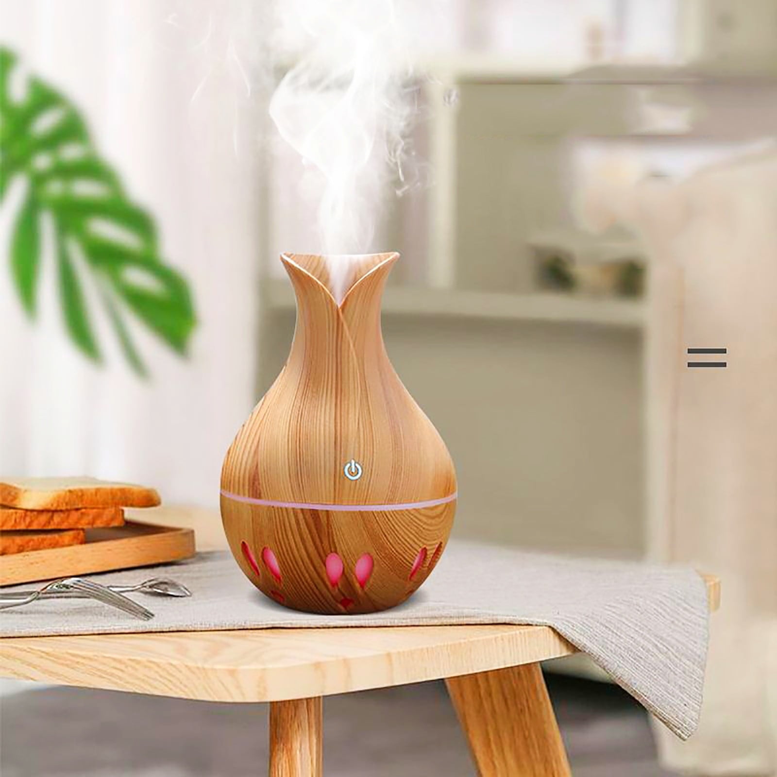 SDJMa Ultrasonic Aromatherapy Essential Oil Diffuser for Large Rooms with 7 LED Colors and Auto Shut Off (Gold, 16.91 fl oz) 2tetg