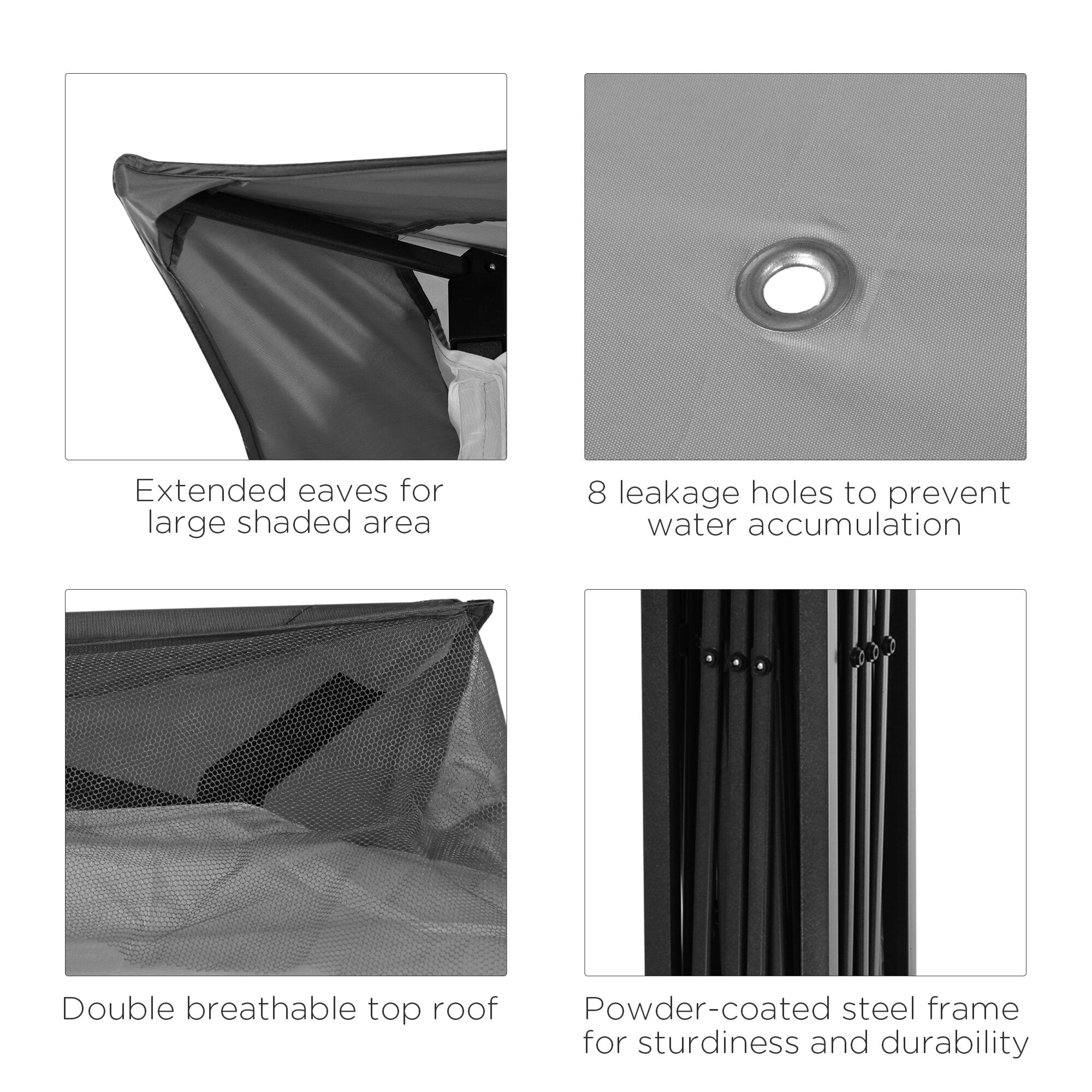 ZHISHENG Pop Up Canopy Tent, Outdoor Patio Gazebo Shelter with Removable Netting (Light Gray, 11 ft x 11 ft) v9hcn