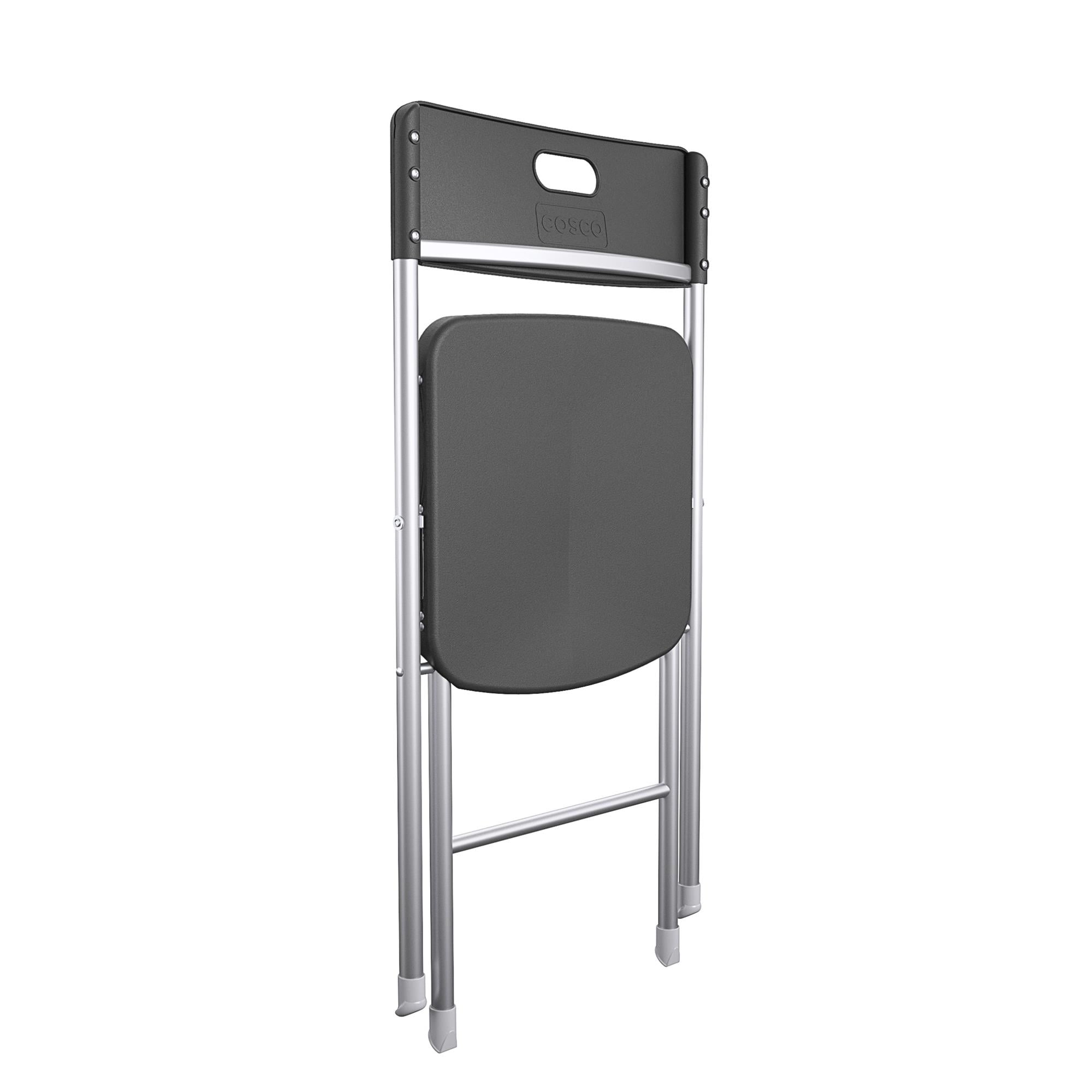 Mainstays Resin Seat & Back Folding Chair, Durable Indoor Outdoor Seating (Black, 4-Pack) u9vfd