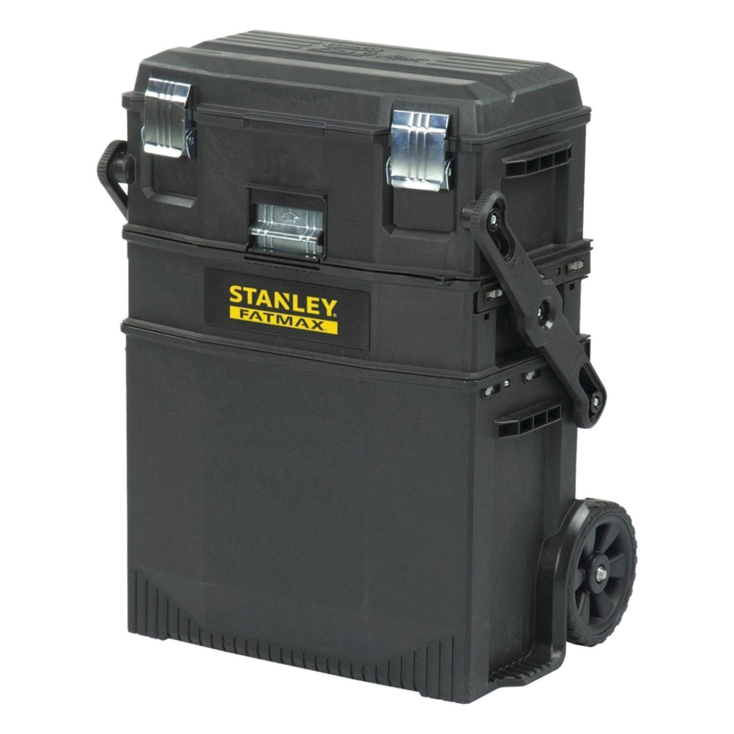 STANLEY FatMax 4-in-1 Mobile Work Station, Heavy-Duty Rolling Tool Box with Telescopic Handle (24.8 in. H x 16.2 in. W x 21.6 in. L) gegq5