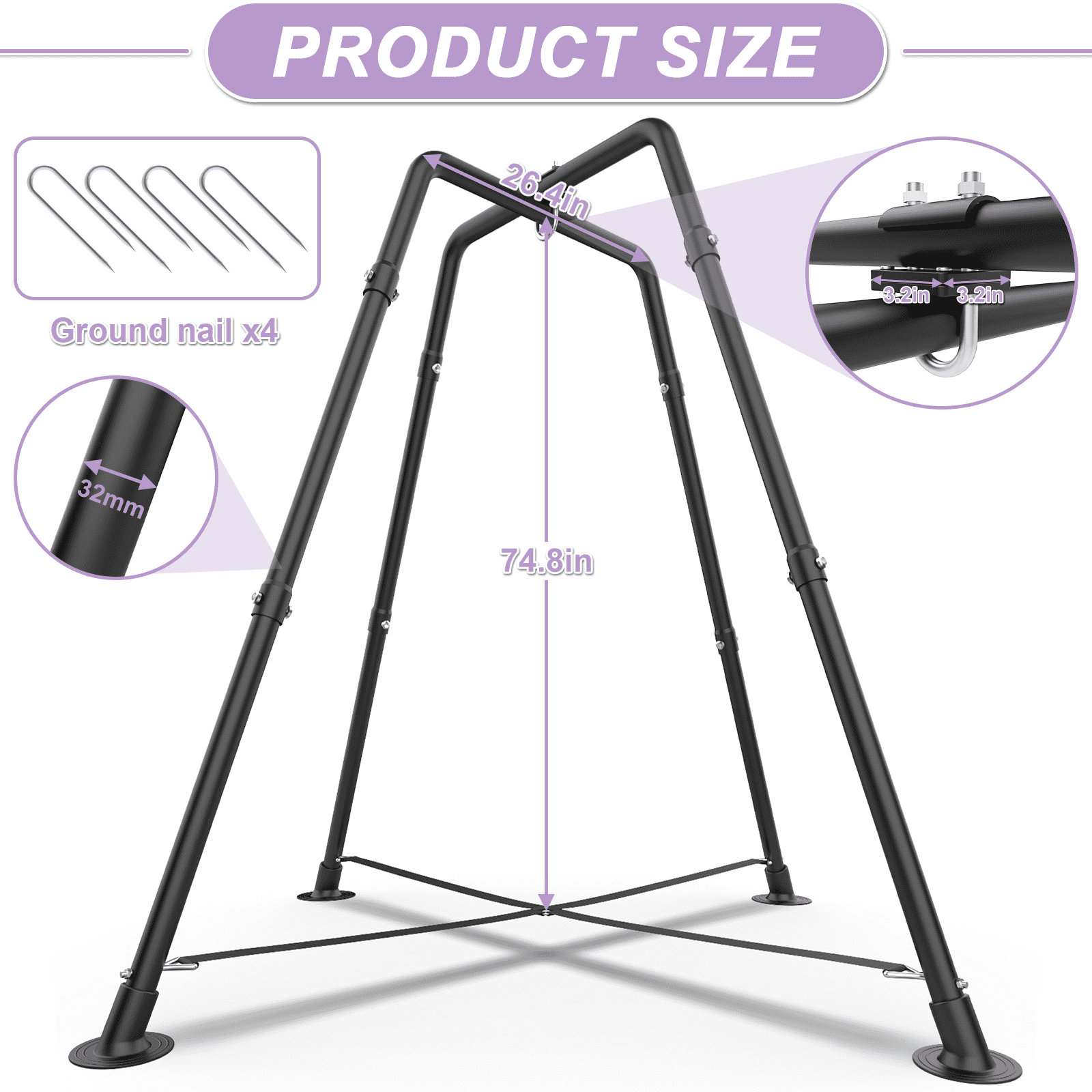 G TALECO GEAR Saucer Swing Set with Stand, Heavy-Duty Indoor Outdoor Kids Play Equipment (35 in, 330 lb) 5bg60