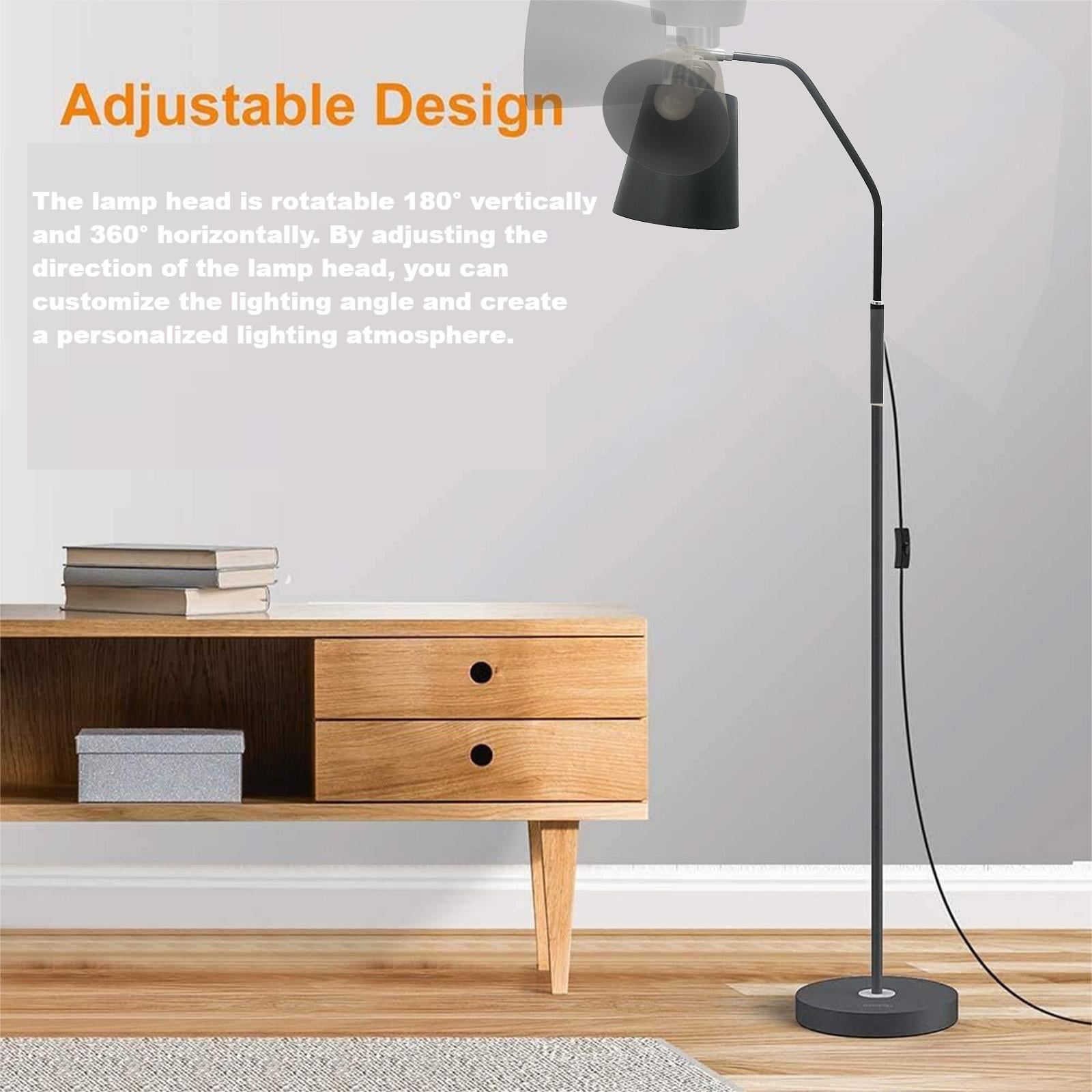 Golyzmt Modern Dimmable LED Floor Lamp, Adjustable Height Standing Light for Living Room and Bedroom (Black, 60 in) j32dq