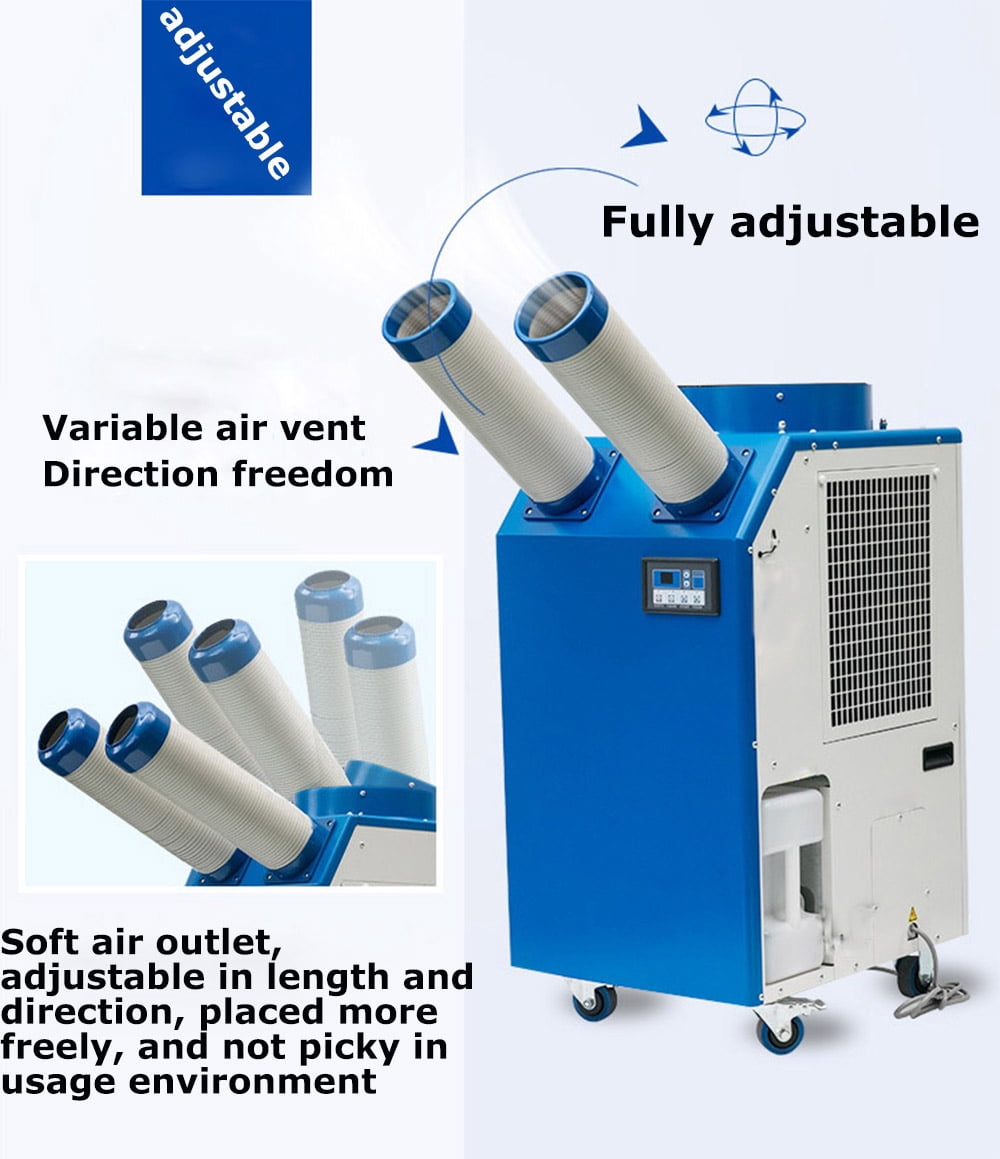 Techtongda Industrial Portable Air Conditioner Spot Cooler with Intelligent Control (Blue, 220V) defua