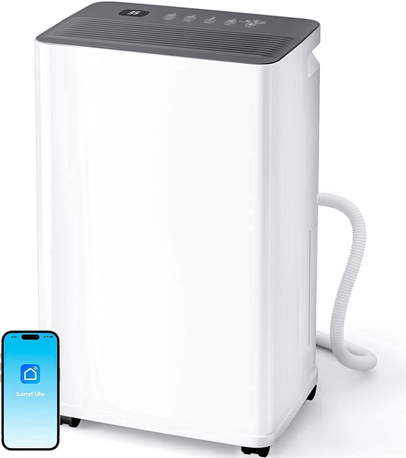 Patiosunny Smart Dehumidifier with WiFi App Control and Continuous Drain Hose (35 Pints per Day) p10r4