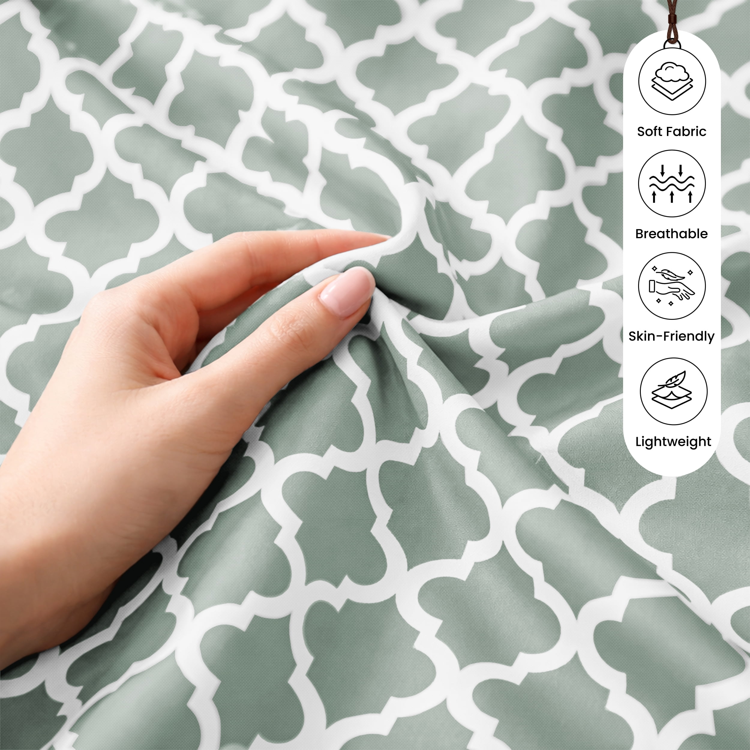 Lux Decor Collection Queen Bed Sheet Set (4-Piece, Quatrefoil Pattern, Grey) aabee