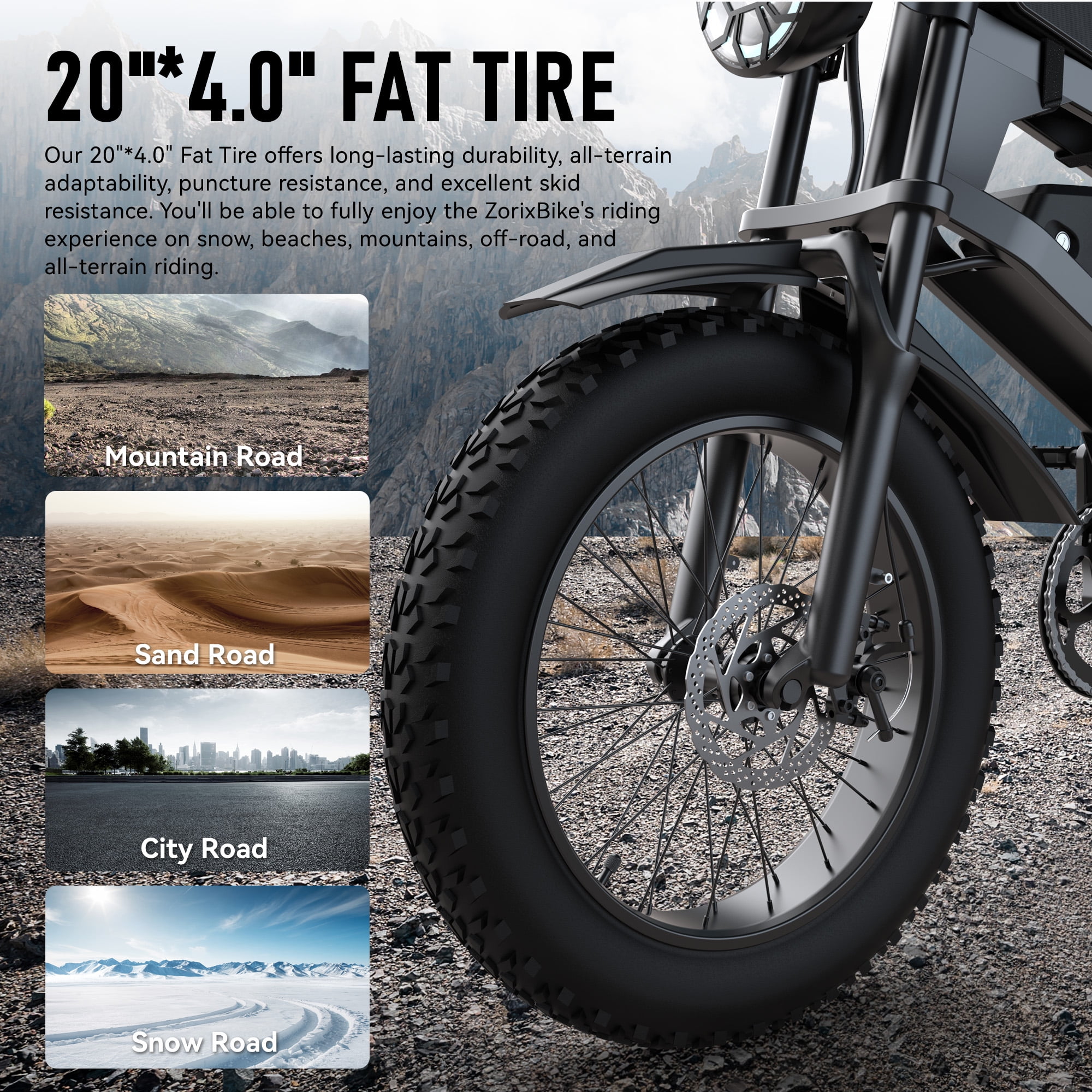 Loonfat R8 Electric Mountain Bike, 1500W Motor, 20 in x 4 in Fat Tire Ebike, 48V UL2849 Certified (Black, One Size) he7mm