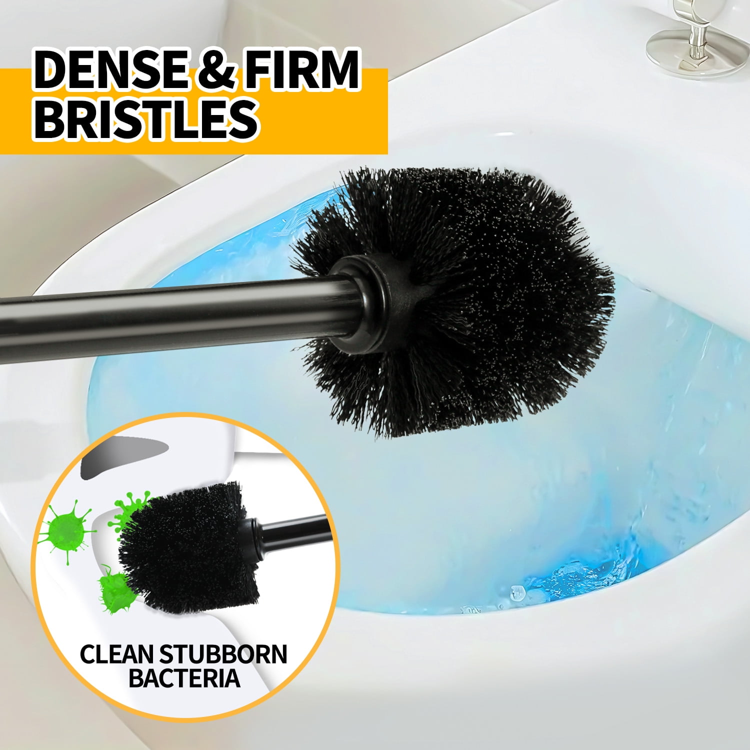 Propuri 2-in-1 Toilet Plunger and Brush Set with Extended Handle (Black, 1-Pack) etlao