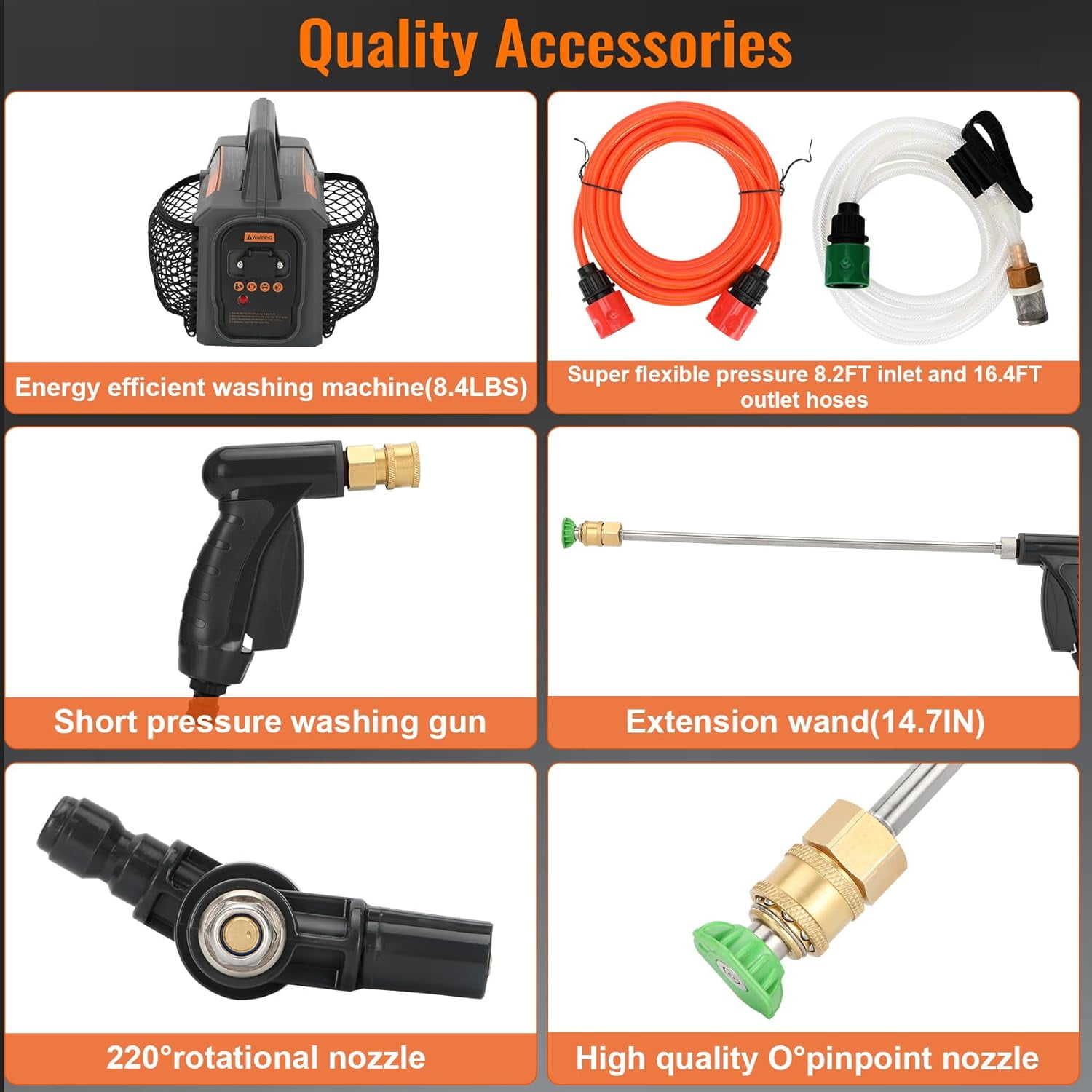 FEIKEER HVAC Coil Cleaning Sprayer, Portable Pressure Washer for AC Maintenance (120V, 80W) hntho