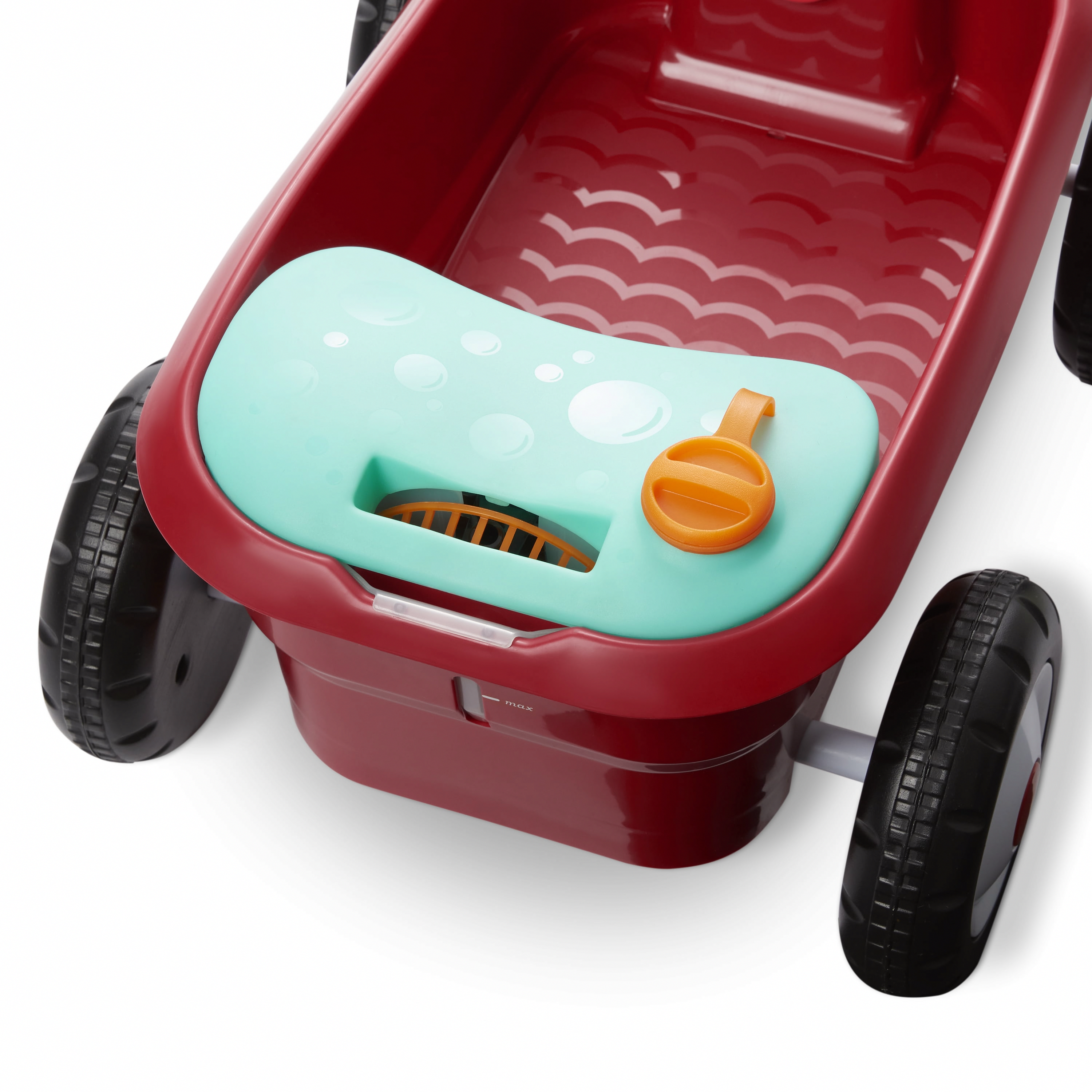 Radio Flyer Push & Pull Bubble Buddy Walker Wagon, Battery-Free Bubble Machine for Toddlers (Red, 4 fl oz) uc820