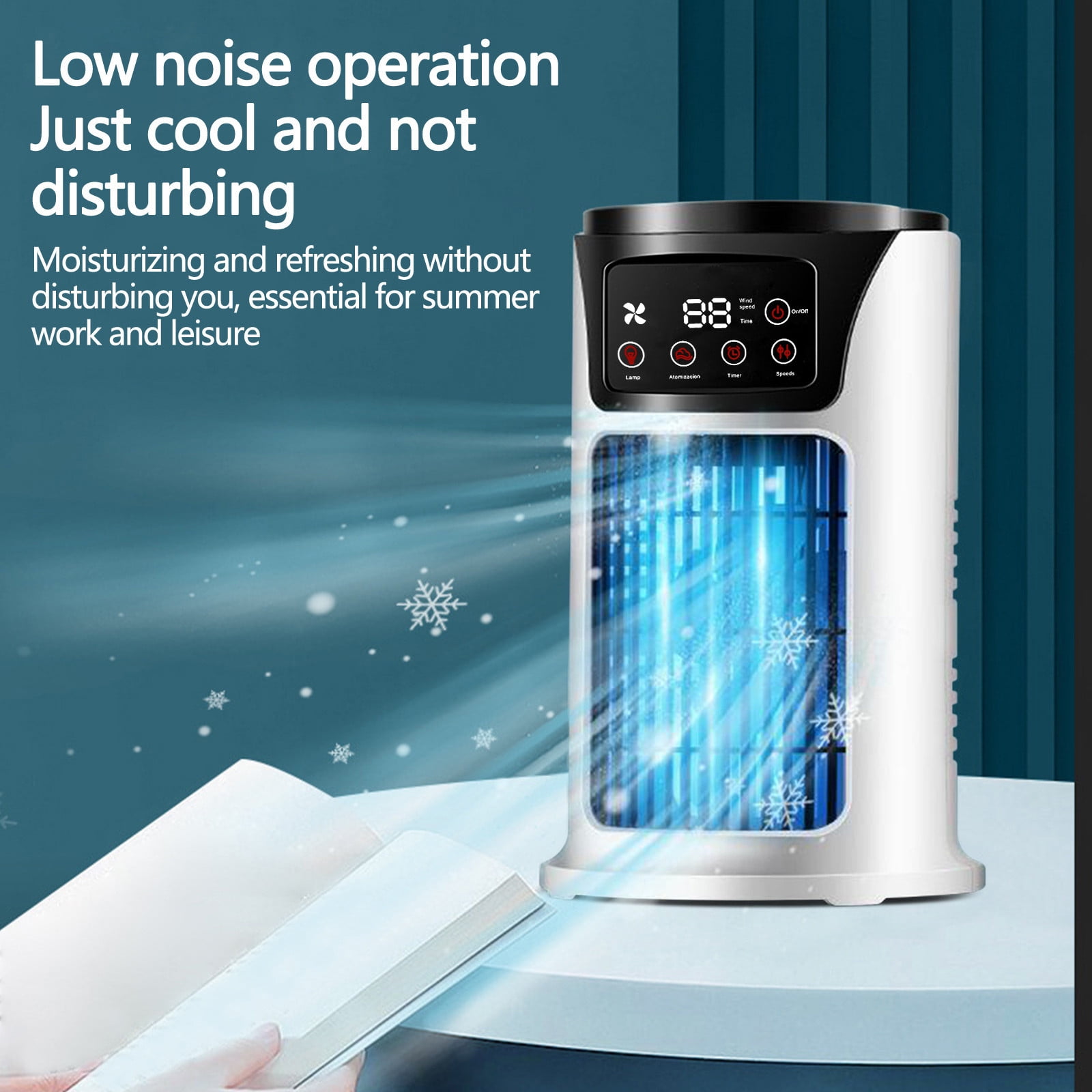 WEMDBD Portable Mini Air Conditioner Cooling Fan for Bedroom and Office (White, 10.14 fl oz) xiv6y