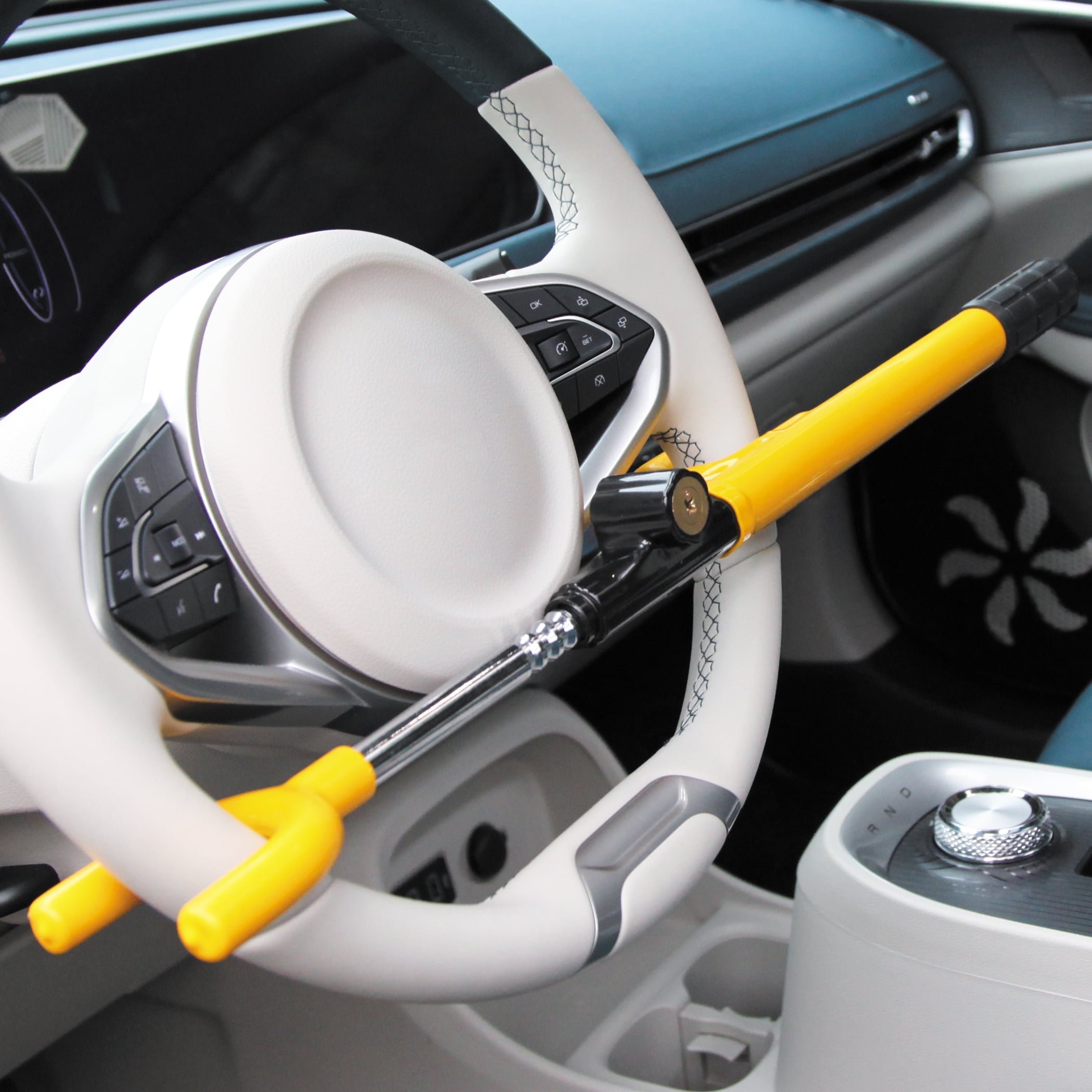 CARTMAN Vehicle Steering Wheel Lock, Heavy-Duty Anti-Theft Security Device (Black, 7 in to 15.7 in) py67s
