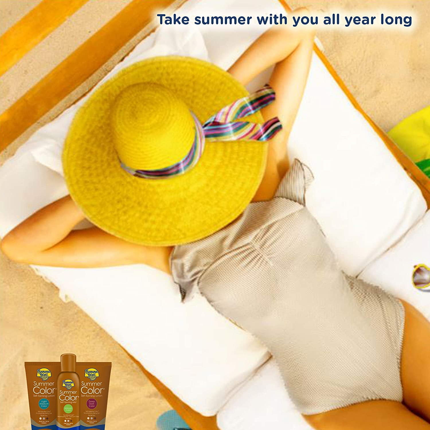 Banana Boat Summer Color Self-Tanning Lotion, Streak-Free Formula (Light/Medium, 12 oz, 2 Pack) oi285