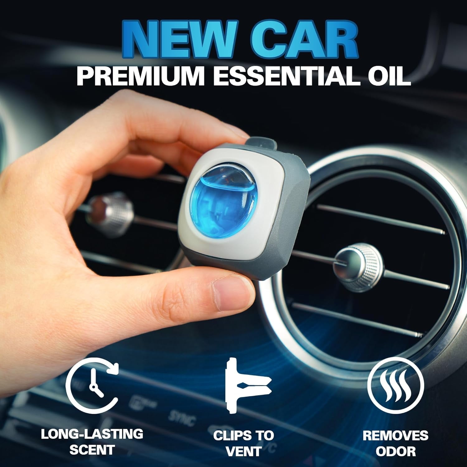Air Jungles Car Air Freshener Vent Clips, New Car Scent, Long-Lasting Odor Eliminator (6 Ct, 0.14 fl oz each) wqog4