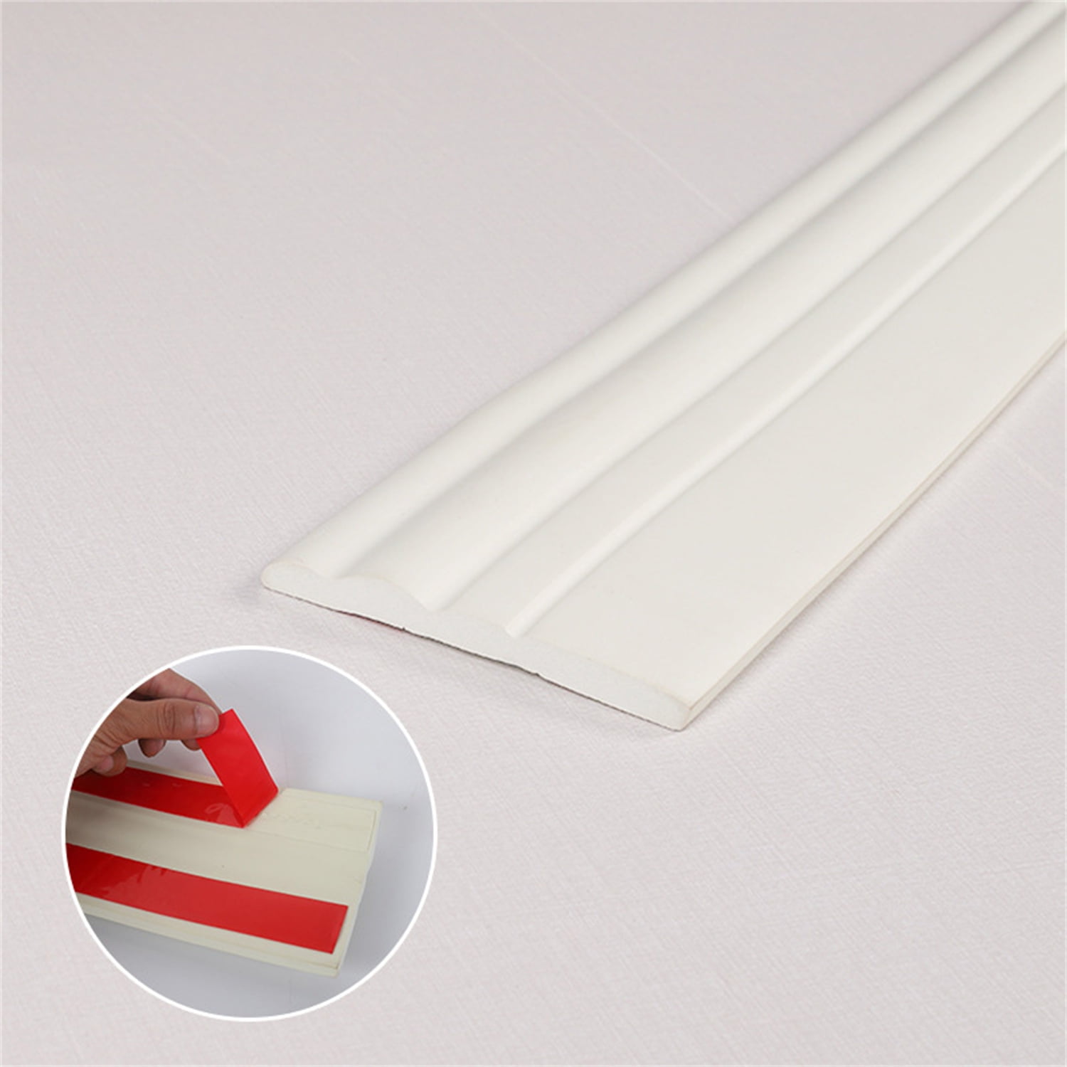 Bexikou Flexible Baseboard Trim, Self-Adhesive Wall Molding for Floor and Corner Protection (White, 16.4 ft x 4.9 in) 8k2hb