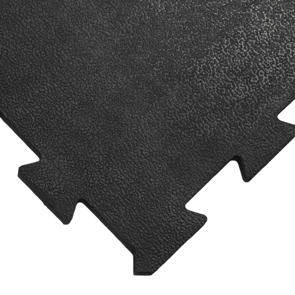 Rubber-Cal Armor-Lock Interlocking Rubber Mat Heavy-Duty Flooring (Black, 0.375 in x 2 ft x 2 ft) g05xl