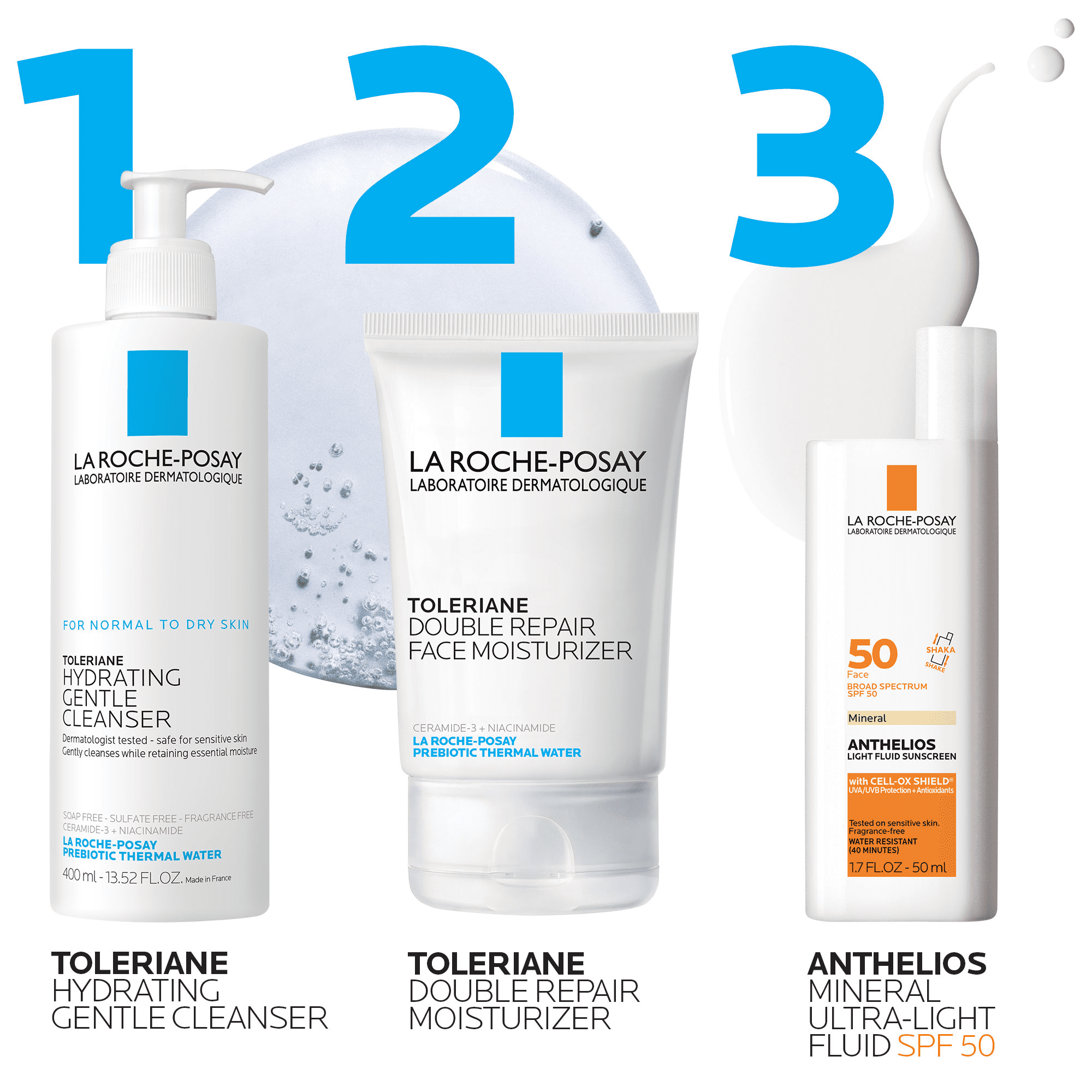 La Roche-Posay Anthelios Mineral Ultra-Light Sunscreen Fluid, Broad Spectrum SPF 50, Matte Finish for Face (1.7 fl oz) 891gj