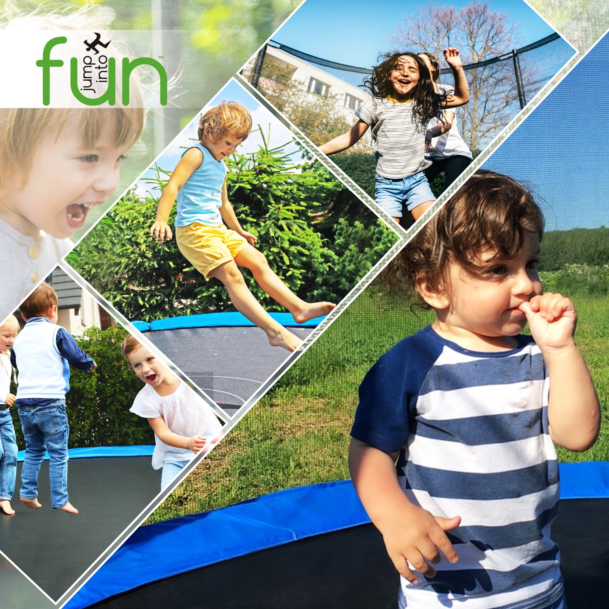 Jump Into Fun Outdoor Trampoline with Enclosure and Basketball Hoop (Black, 16 ft) e35vq