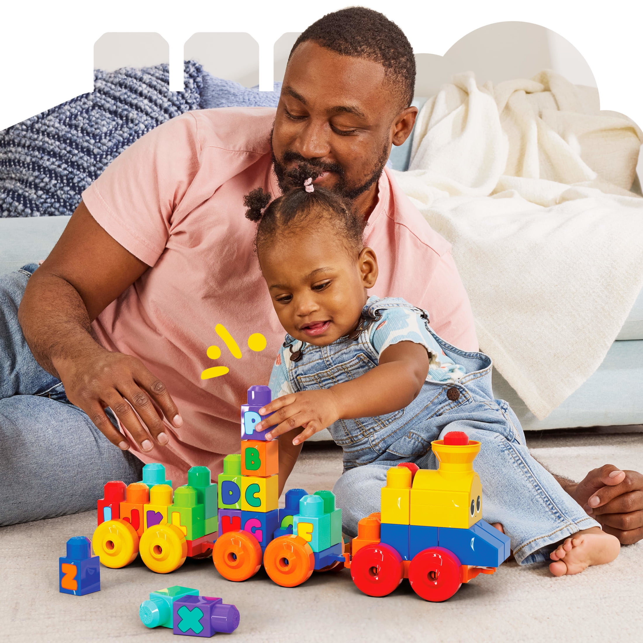 Mega Bloks ABC Musical Train Building Set with Sounds and Music (50 Pieces) 8rkte
