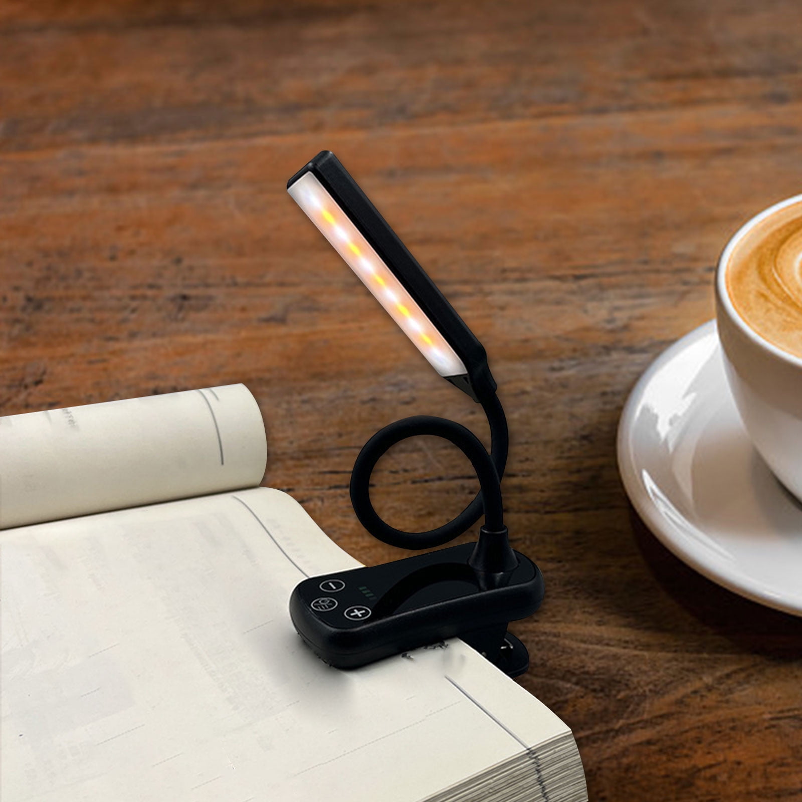 SGCYLOWQ LED Rechargeable Reading Light, Clip-on Book Lamp for Bed Headboard (Black, 1 Pack) 9dp1r