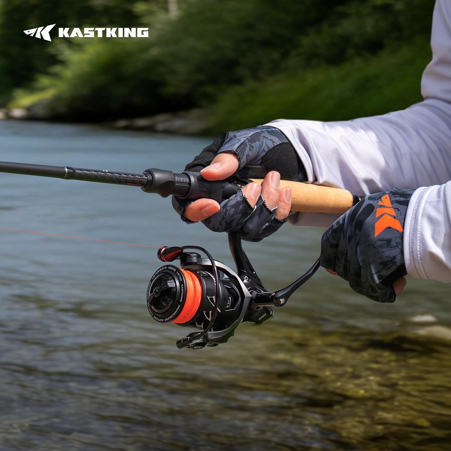 KastKing Spinning Reel, IPX5 Waterproof Fishing Gear, Smooth Retrieve, High-Torque Drag (Black, 5000 Size) r5adb