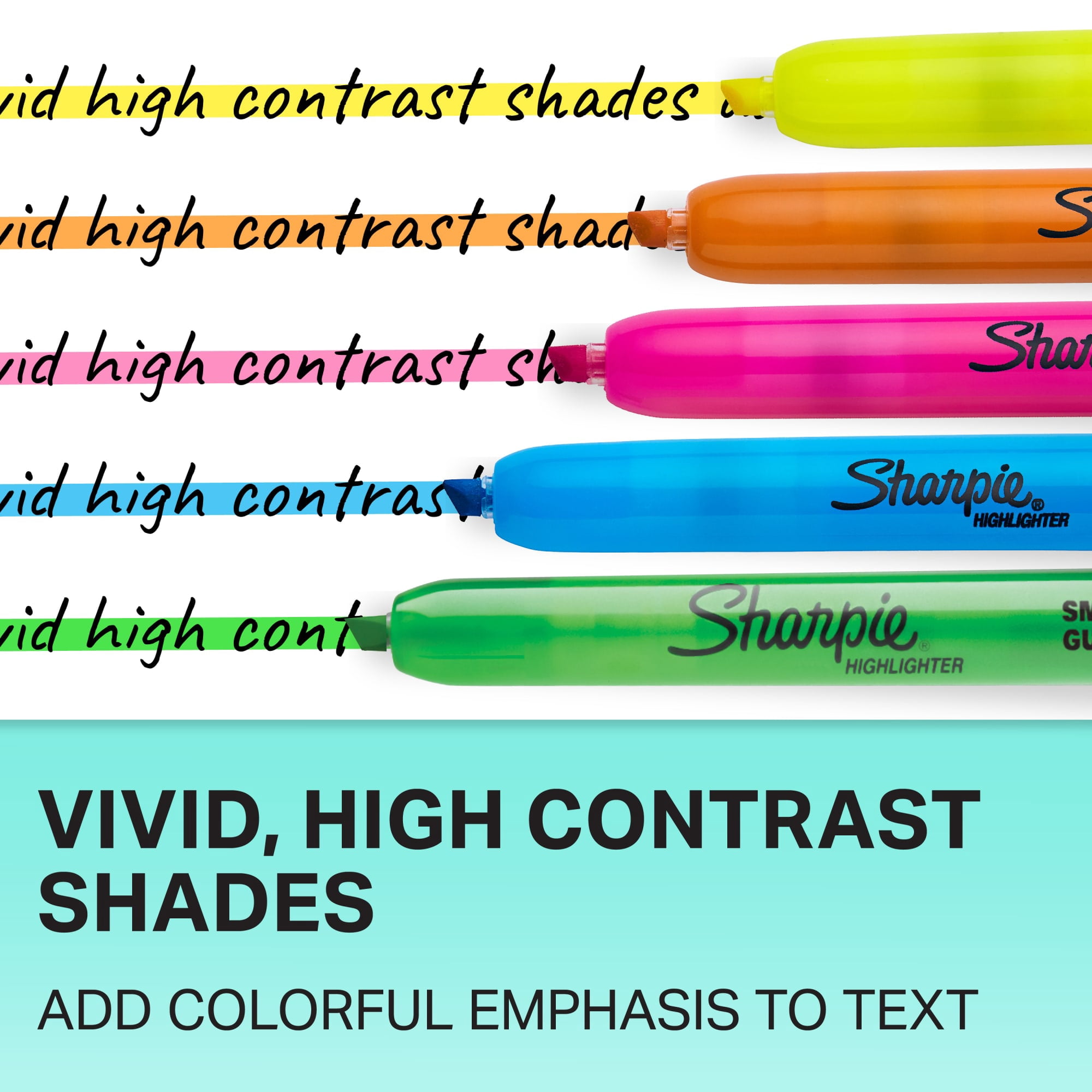 Sharpie Retractable Highlighters, Chisel Tip, Smear-Resistant Ink (Assorted Colors, 8 Count) hb4n9