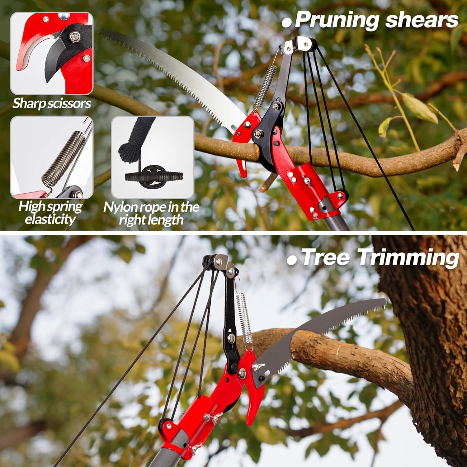 Suchtale Telescopic Pole Saw and Tree Pruner with Carbon Steel Blade (10 ft) ubfk4