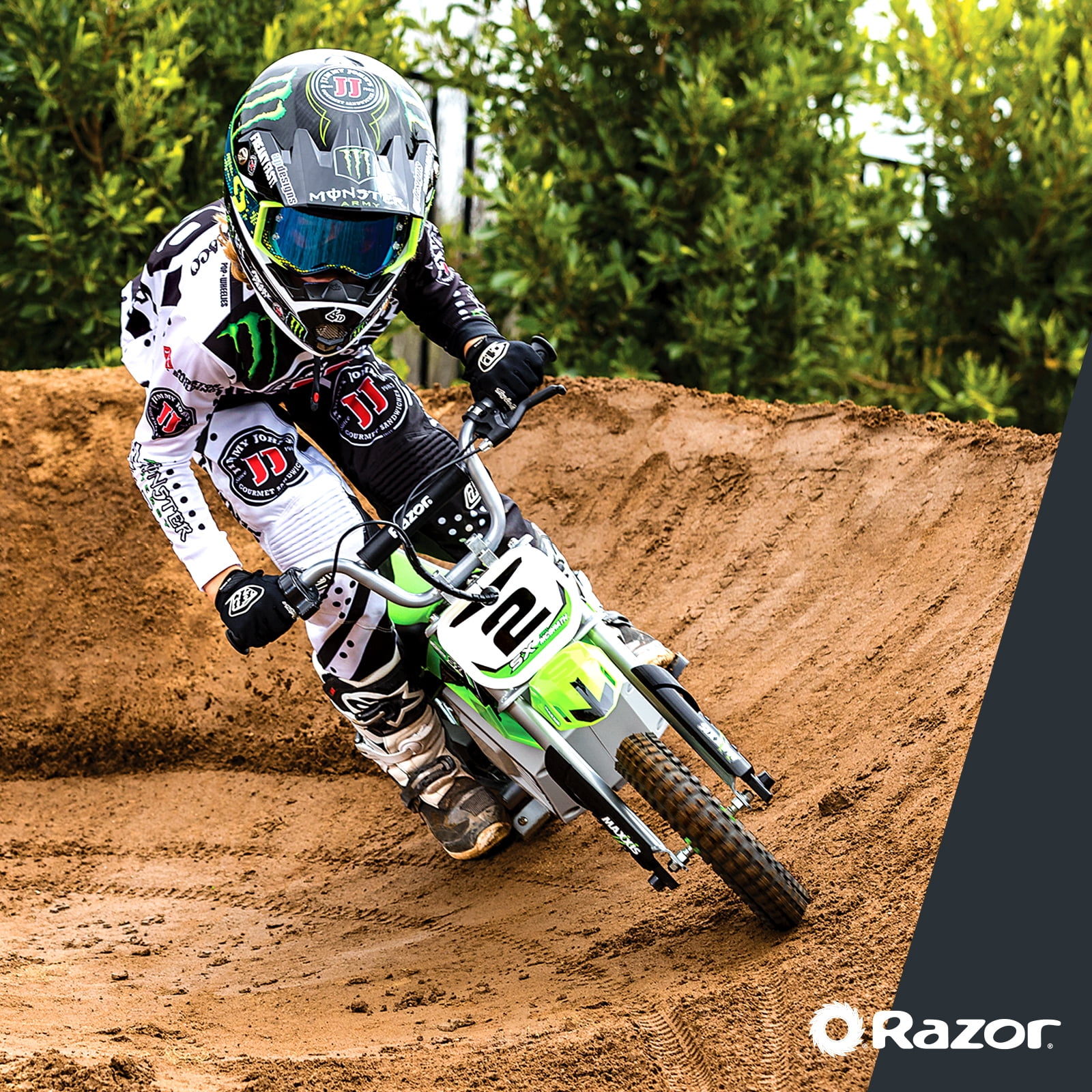 Razor Dirt Rocket SX350 Electric Motocross Bike for Kids (Green, 14 mph) i1lsf